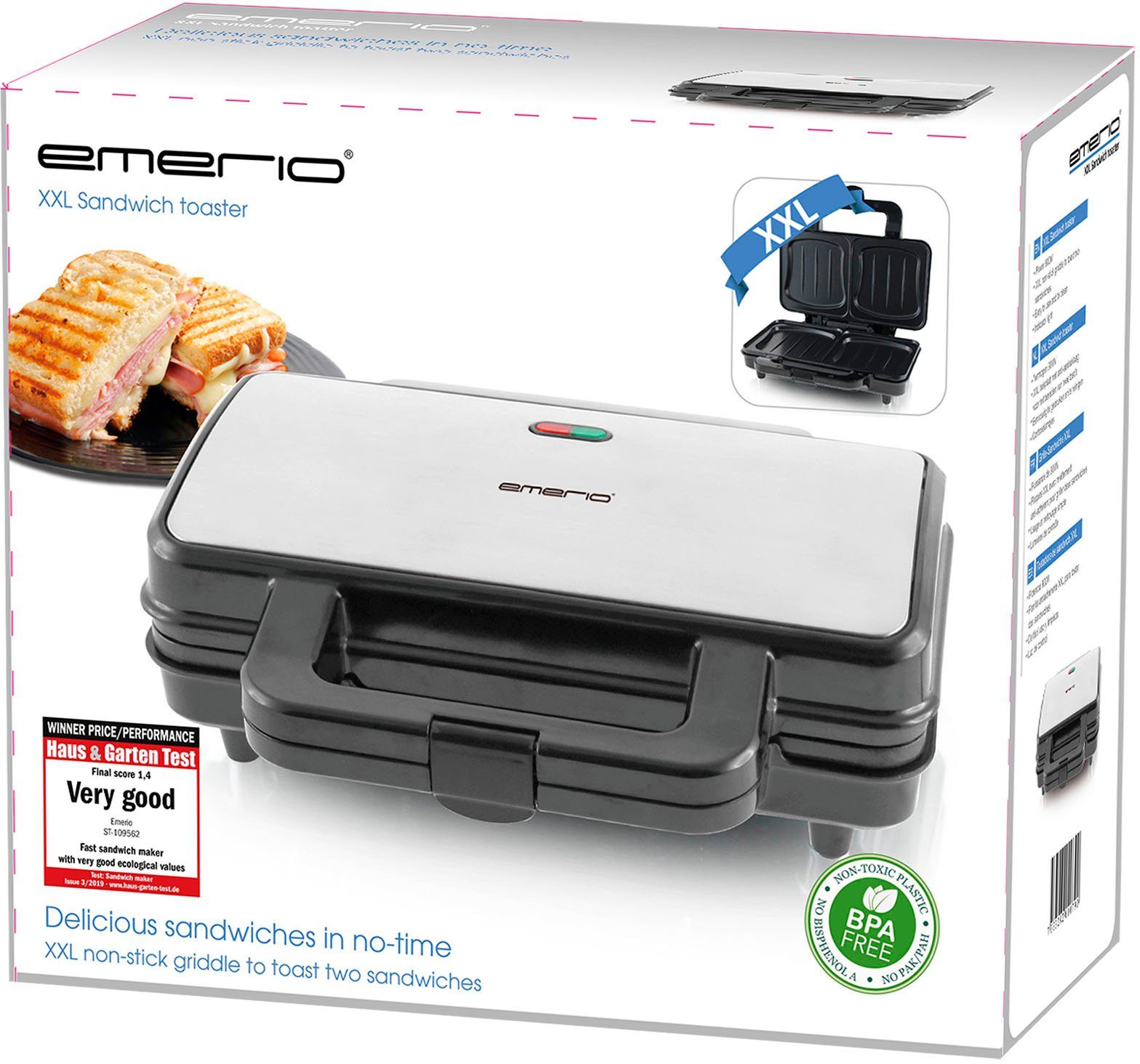 Emerio Sandwichtoaster 2 Scheibentoaster XXL Musche Produktbild-Vorschau 11