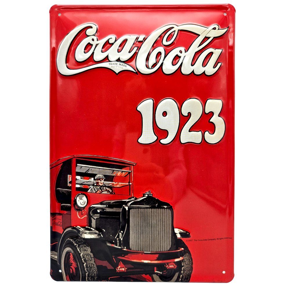 what the shop Wanddekoobjekt Coca Cola Blechschild Werbeschild 20cm x 30cm Oldtimer (1 St)