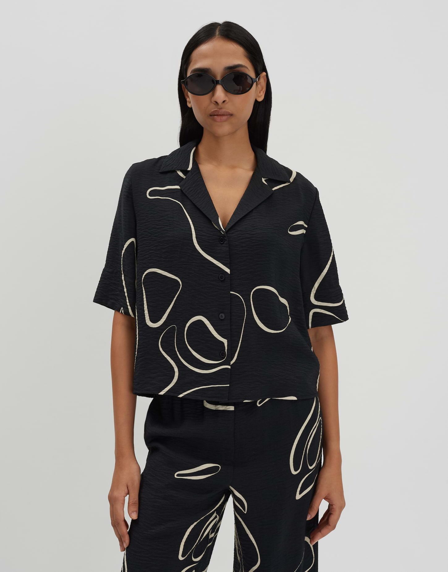 someday Kurzarmbluse ZESORA Loose mit abstarktem günstig online kaufen