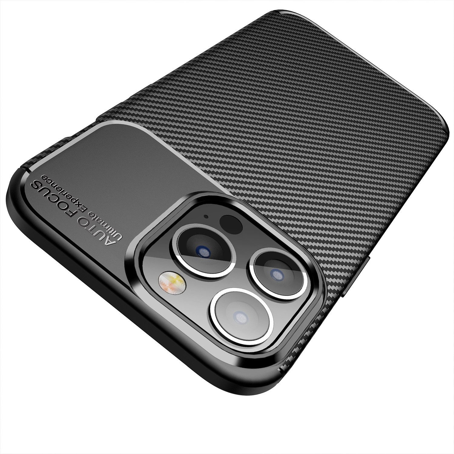 AVANA Handyhülle für iPhone 15 Pro Max Hülle Silikon Schutzhülle Slim Case Cover Bumper, Carbon Optik