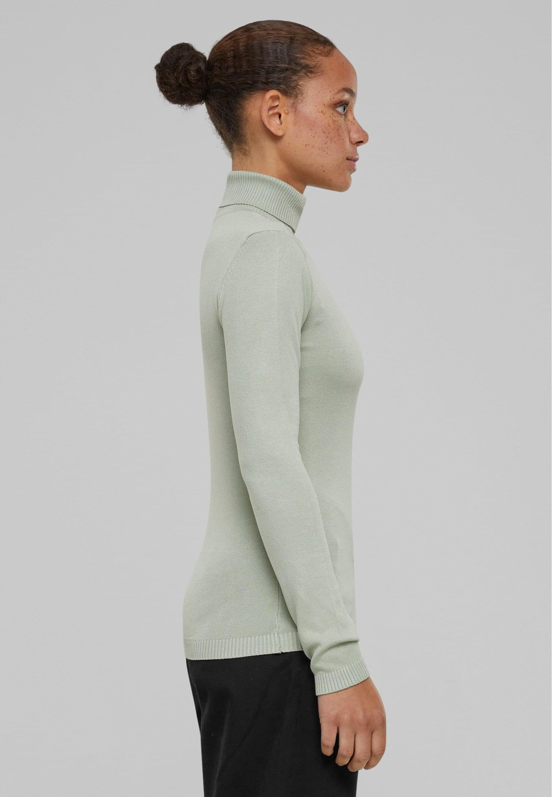 Turtleneck (1-tlg) Knitted URBAN Sweater Ladies Damen Strickpullover CLASSICS softsalvia