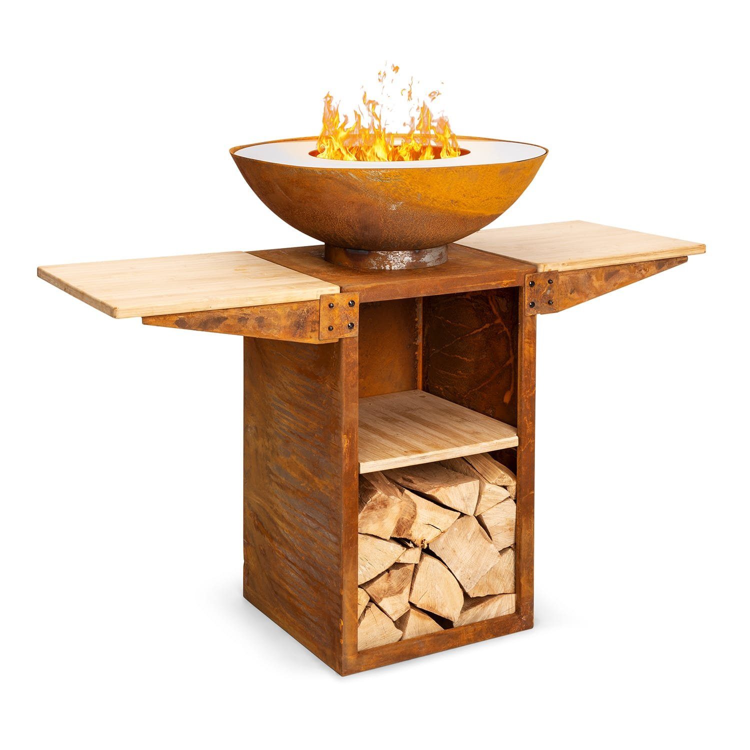 blumfeldt Feuerschale »Savage 2.0 Tall Feuerschale mit Grill Bambus