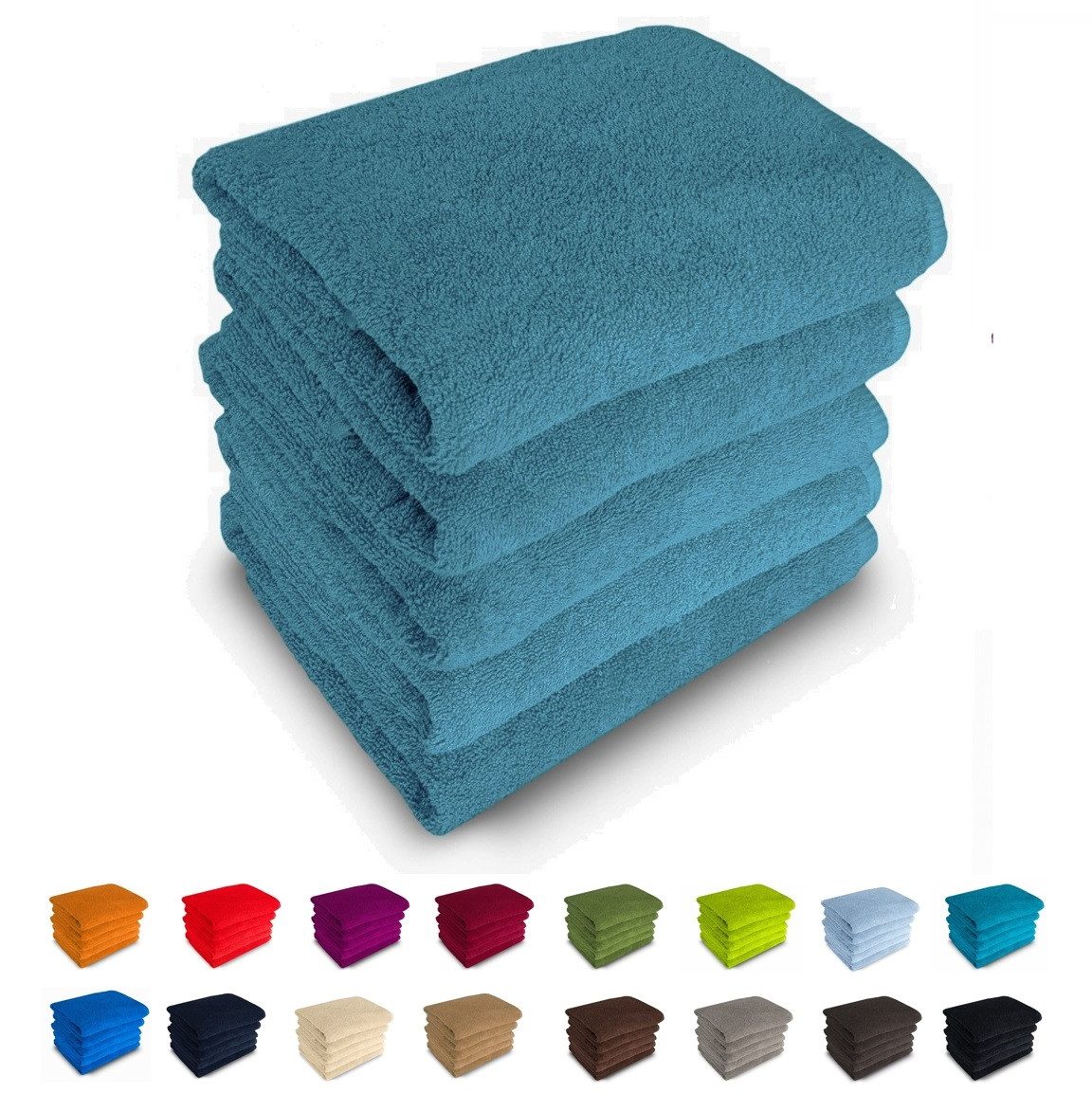 MatratzenL.A.B® Duschtücher 70x140 cm Rimini 500 g/m² Blauer Schwan®, 100% Baumwolle (Duschtücher), Badetücher, Frotee, 23 Farben, mit Aufhänger, einzeln verpackt