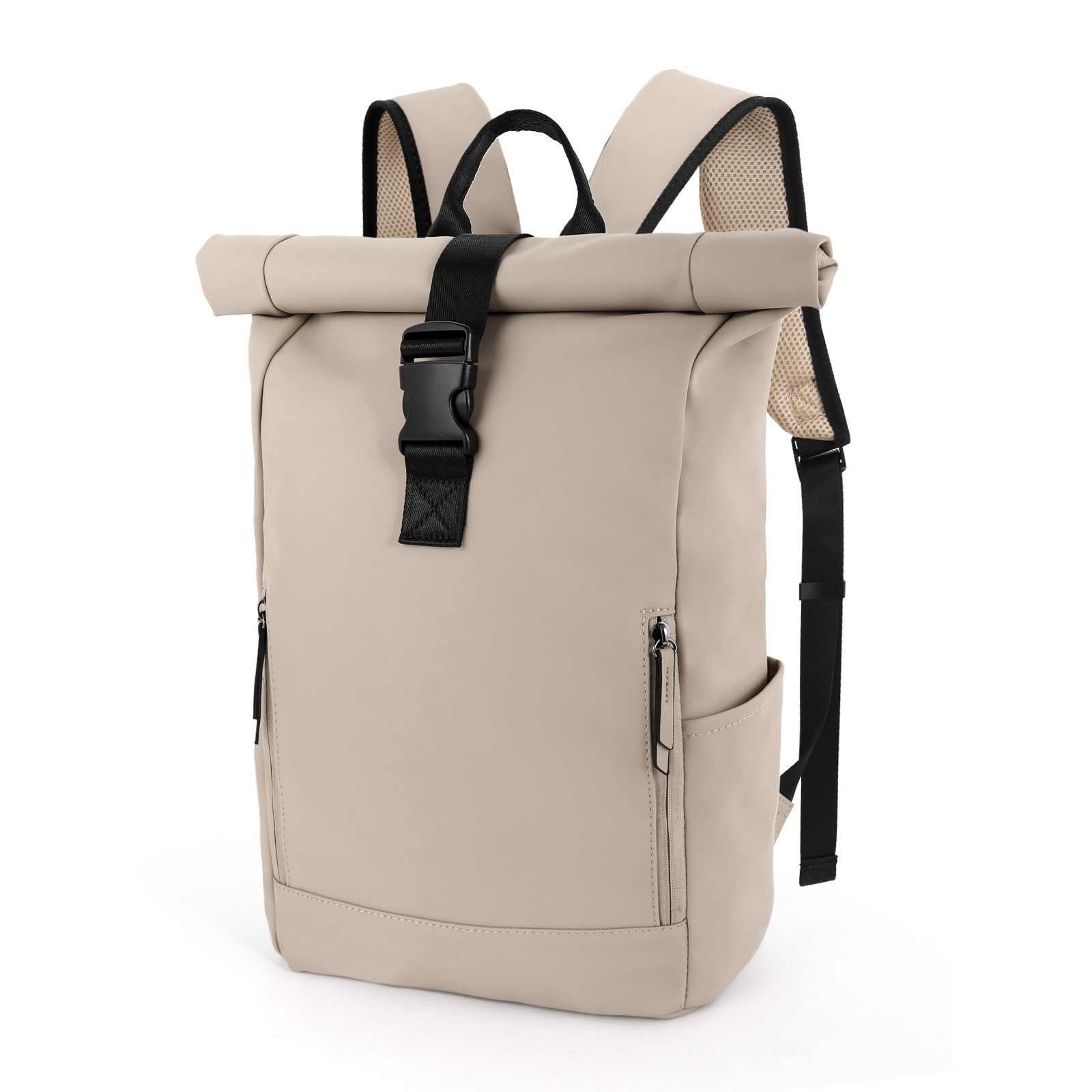 TAN.TOMI Freizeitrucksack RollTop Rucksack Herren Damen 17L-21L LaptopRucksack Schulrucksack, Fahrradrucksack, Stylische Tagesrucksack mit 17 Zoll Laptopfach