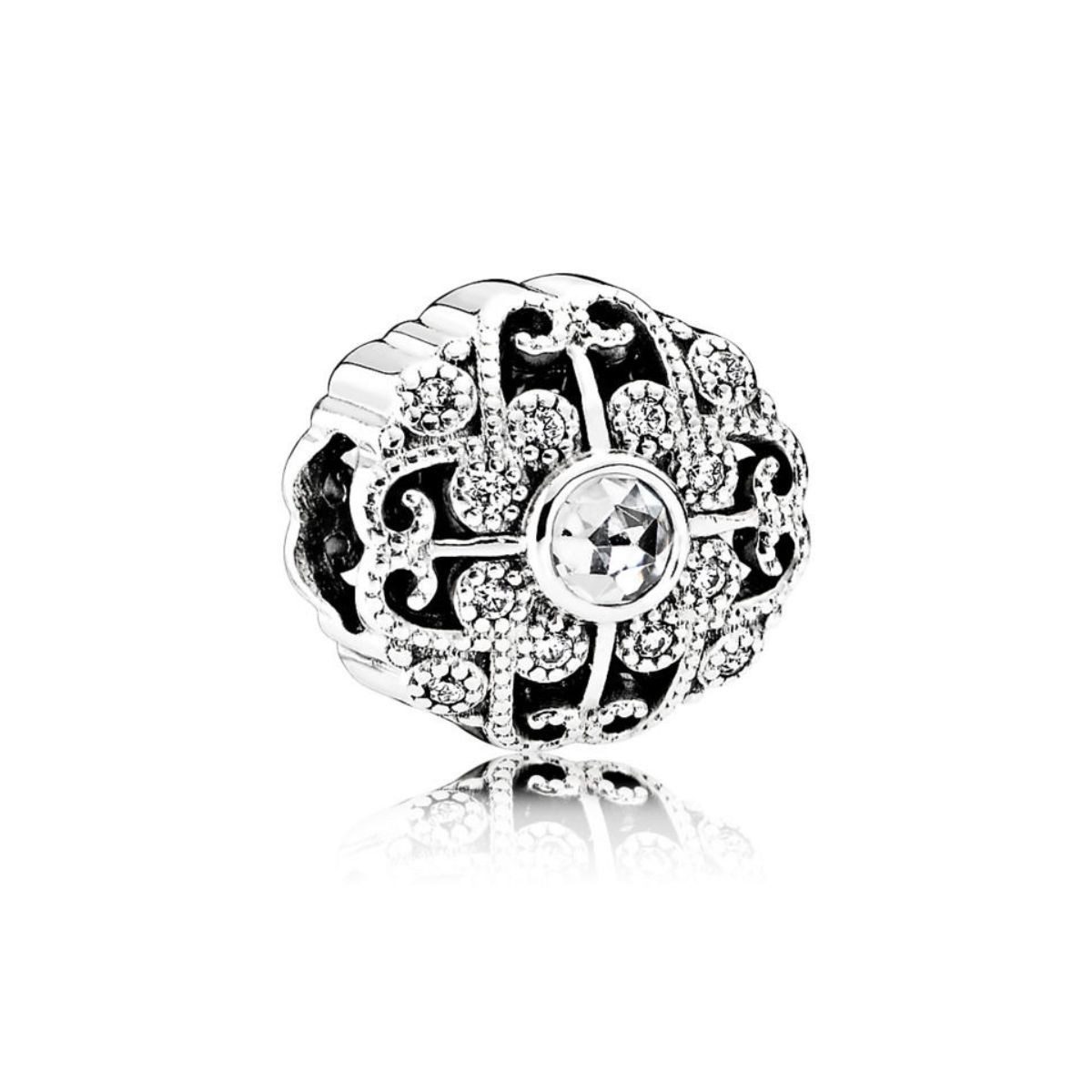 Charm-Einhänger Charm Zauberhafte Blüte Zirkonia Sterling-Silber 791961CZ