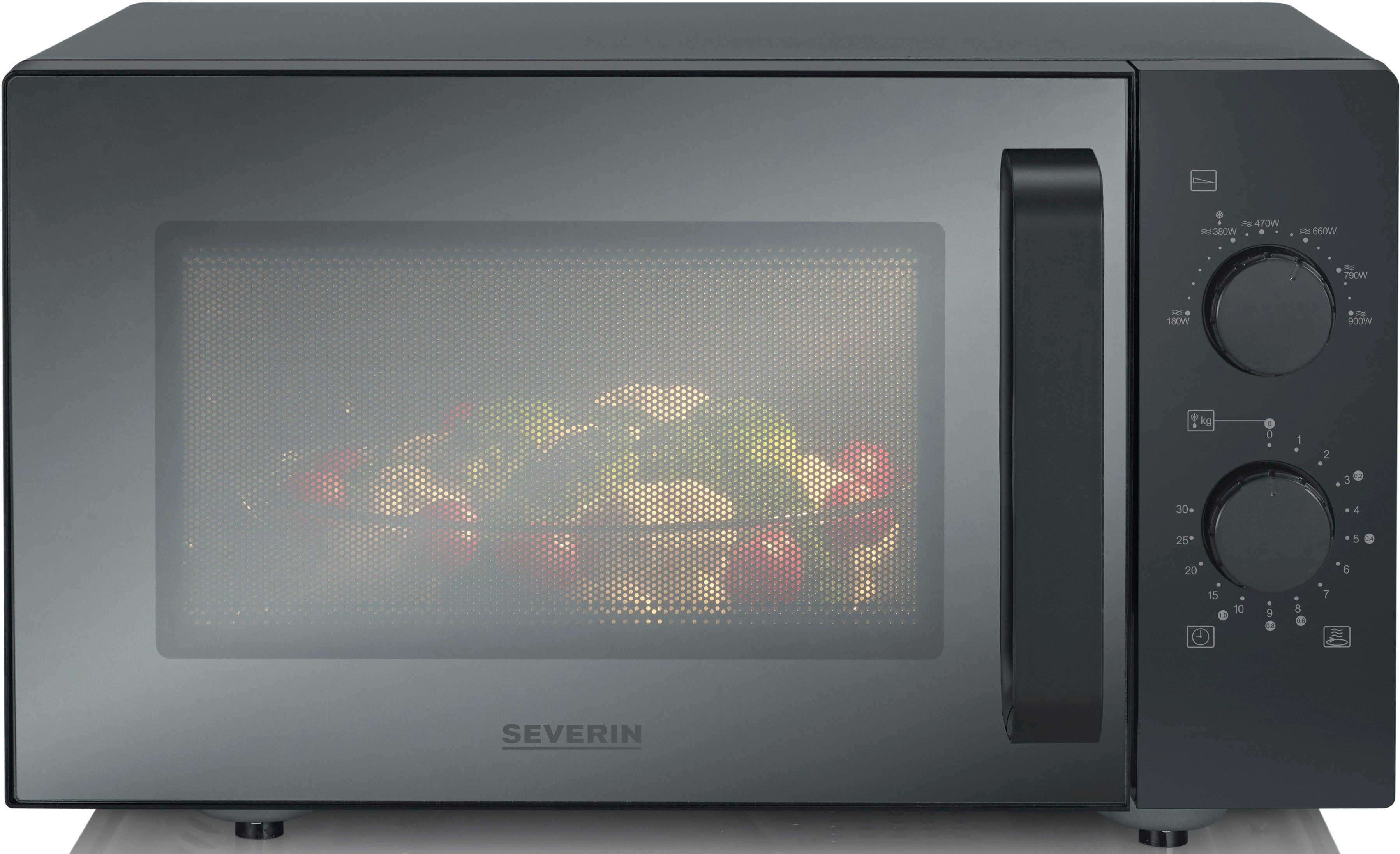 Severin Mikrowelle MW 7782, Mikrowelle, 25 l, Glasboden Mikrowellengerät mit großer Nutzfläche, Auftauen & Erhitzen
