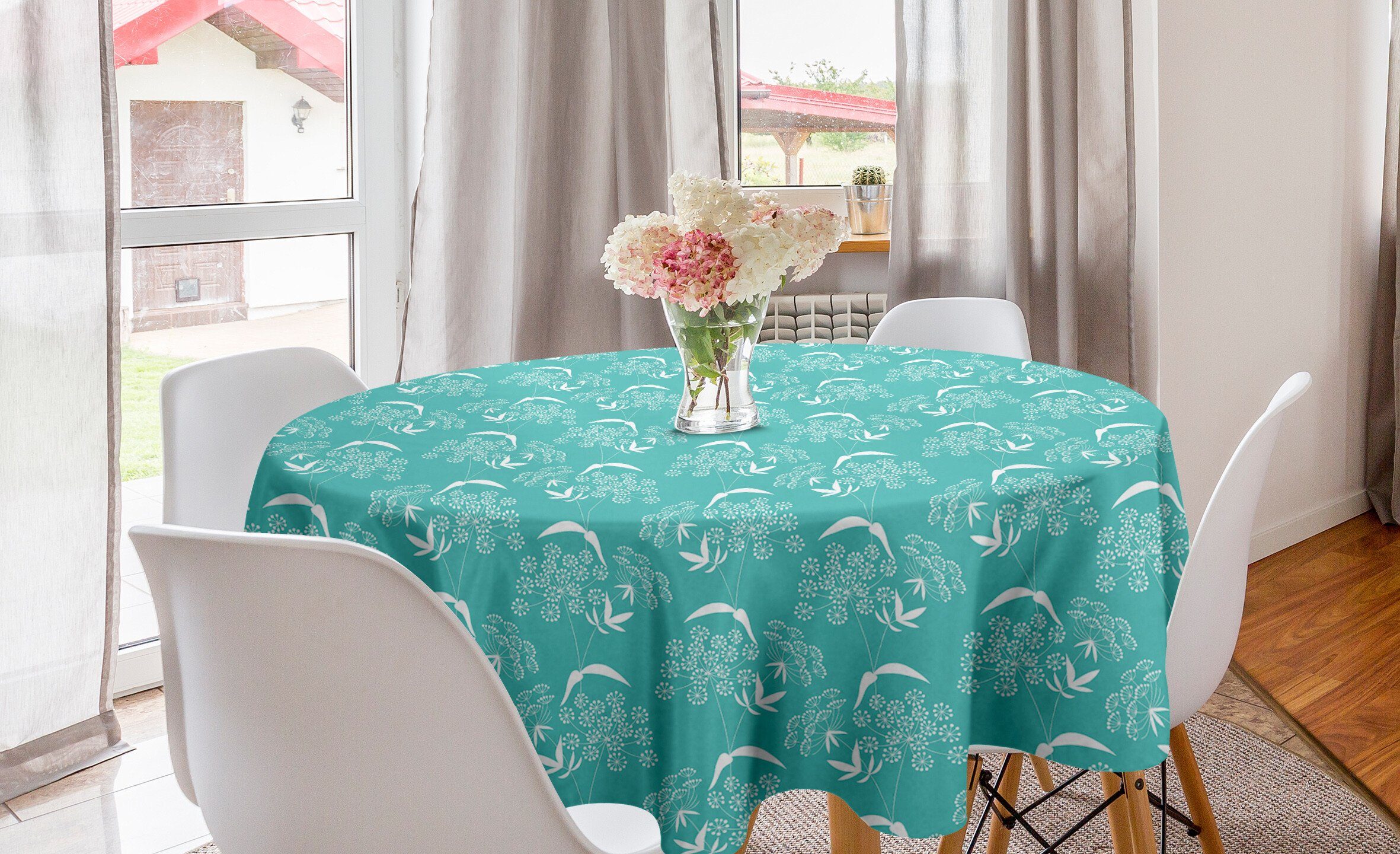 Abakuhaus Tischdecke Blüten entwerfen Tischdecke Küche Dekoration, Kreis Bouquets Esszimmer Botanisch Abdeckung für