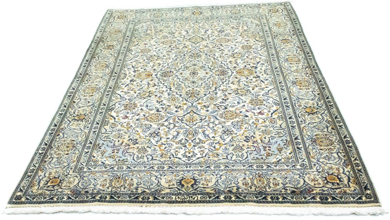 Wollteppich Keshan Medaillon Beige 210 x 143 cm, morgenland, rechteckig, Höhe: 10 mm, Unikat mit Zertifikat