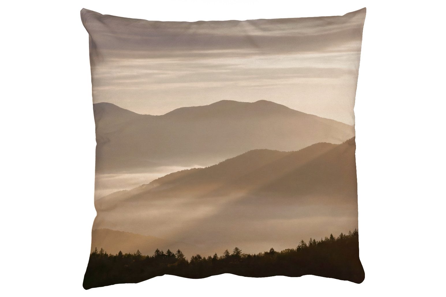 MuchoWow Dekokissen Berge - Nebel