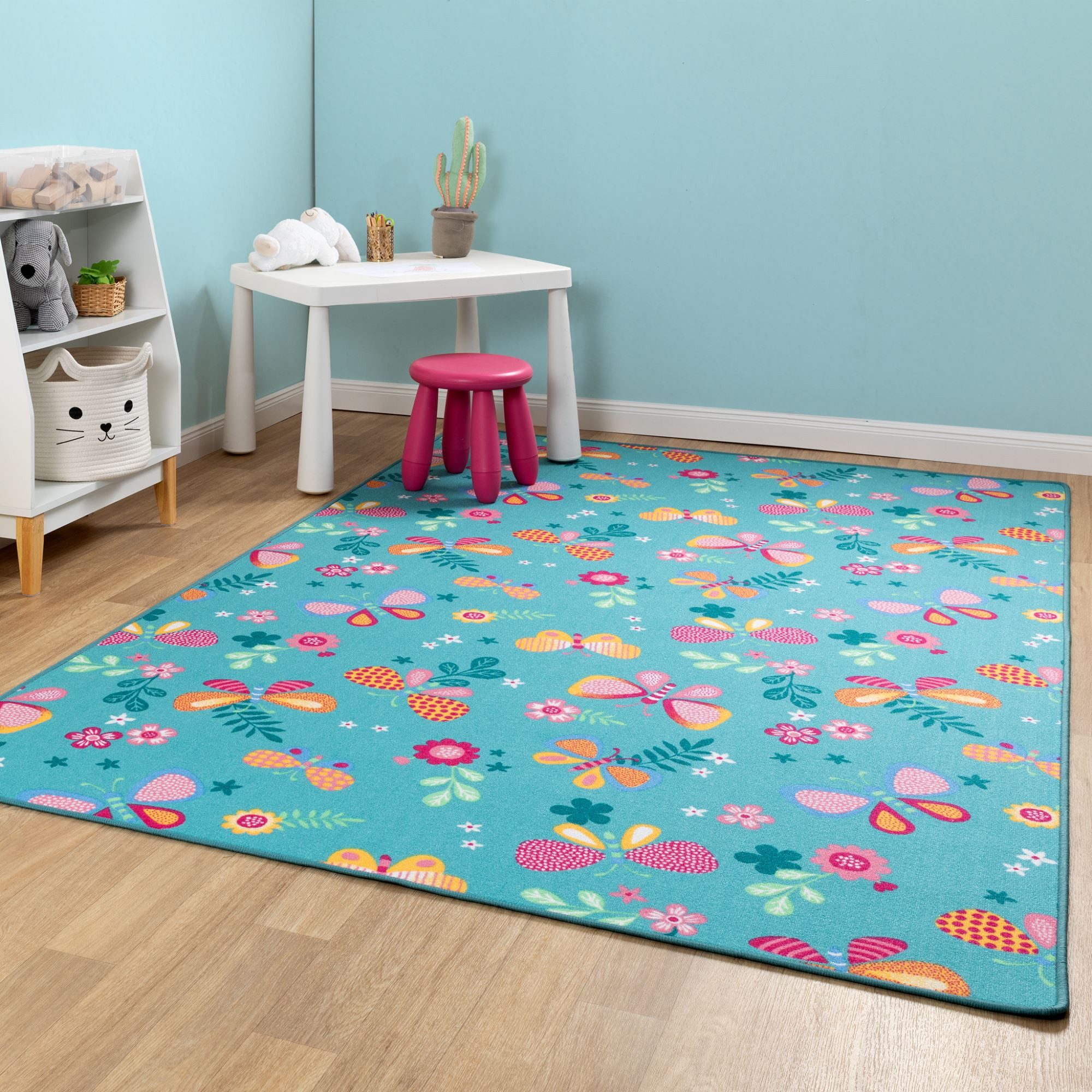 Steffensmeier Kinderteppich Sophia, Rechteckig, Schmetterlinge, Kinderzimmer