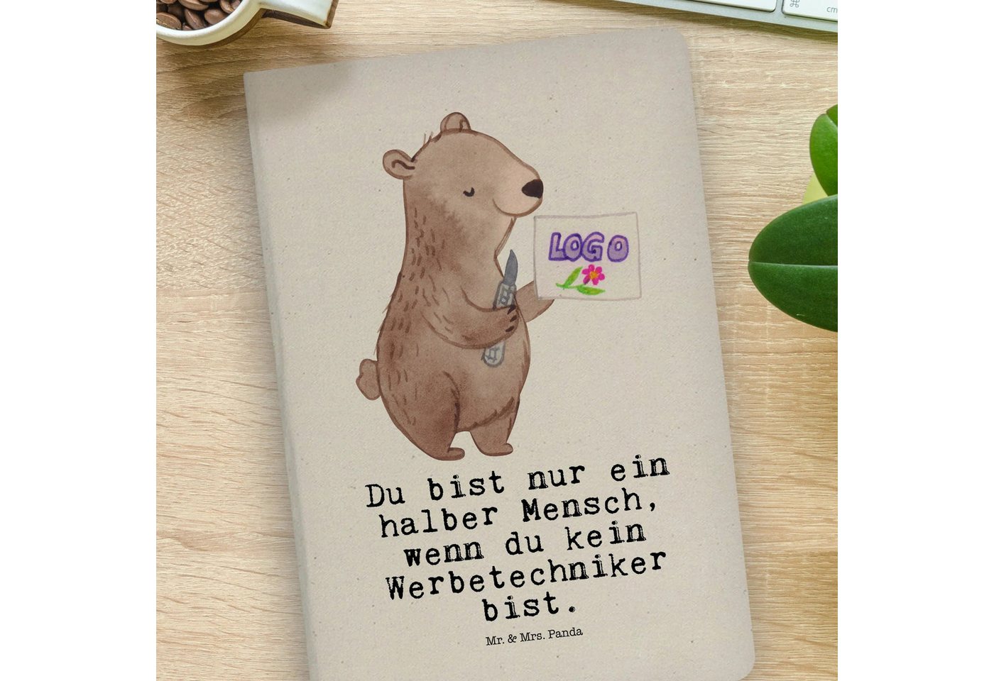 Thumbnail - Mr. & Mrs. Panda Notizbuch Werbetechniker Herz - Transparent - Geschenk, DIN A4 Notizbuch Für Le Mr. & Mrs. Panda, Bezau...