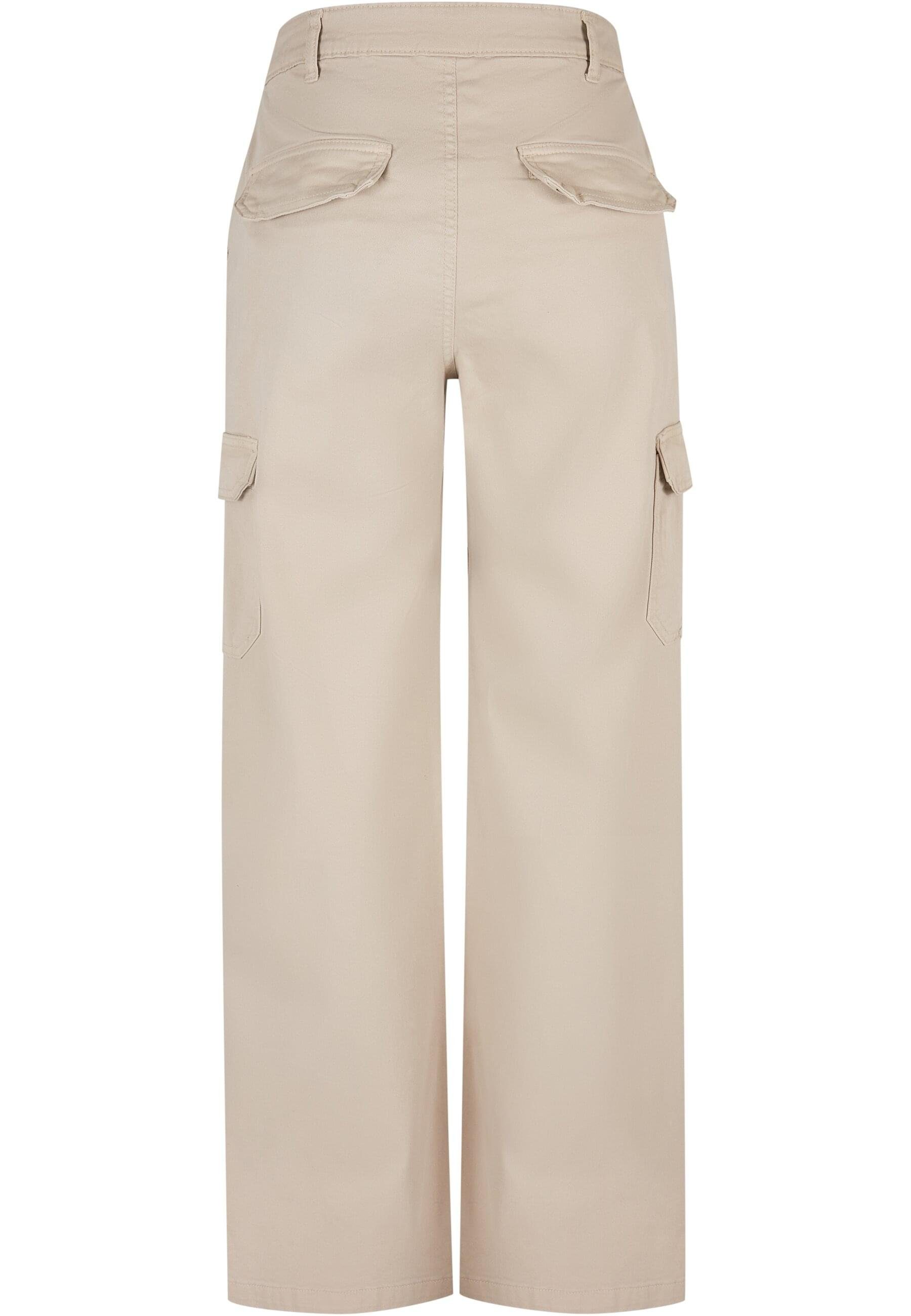 URBAN CLASSICS Stoffhose Damen Ladies High (1-tlg) Straight softseagrass Waist Cargo Pants