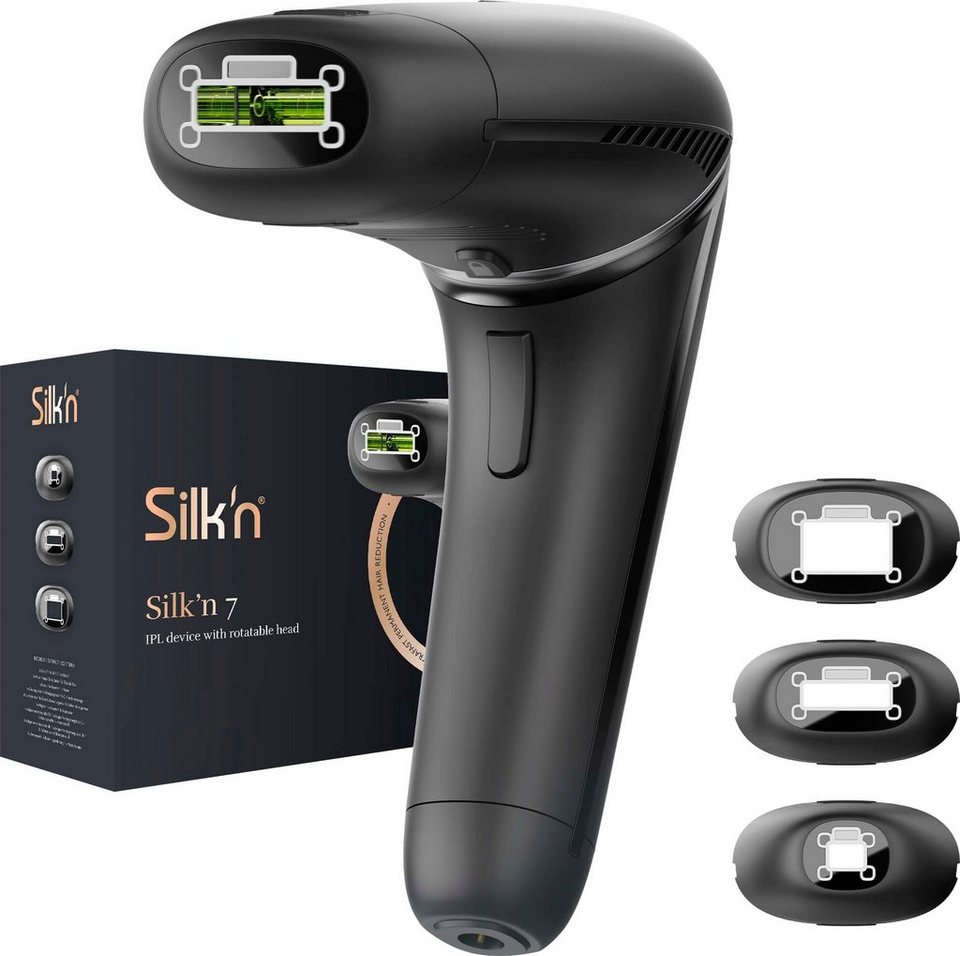 Silk'n IPL-Haarentferner Silk'n 7, 600.000 Lichtimpulse, das erste IPL-Gerät  von Silk'n mit einem drehbarem Kopf, Einfache Anwendung durch drehbaren  Kopf mit sechs verschiedenen Neigungswinkeln