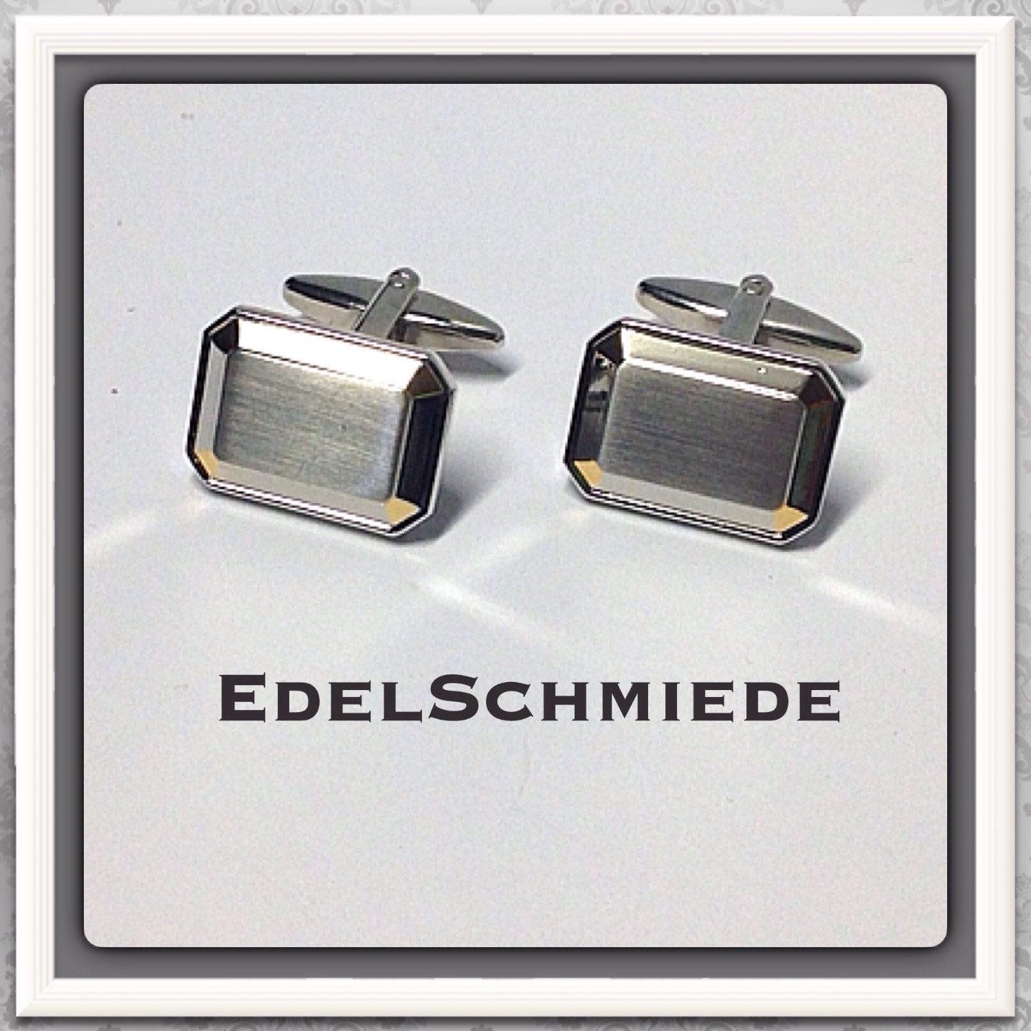 Edelschmiede925 Manschettenknöpfe Set Manschettenknöpfe in bicolor mattiert