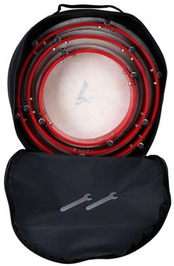 XDrum kleine Trommel HTM-1 Handtrommel, (Rahmentrommel 3er Set, Größen: 8", 10" und 12" inkl. Tasche), Rahmentrommel mit Naturfell