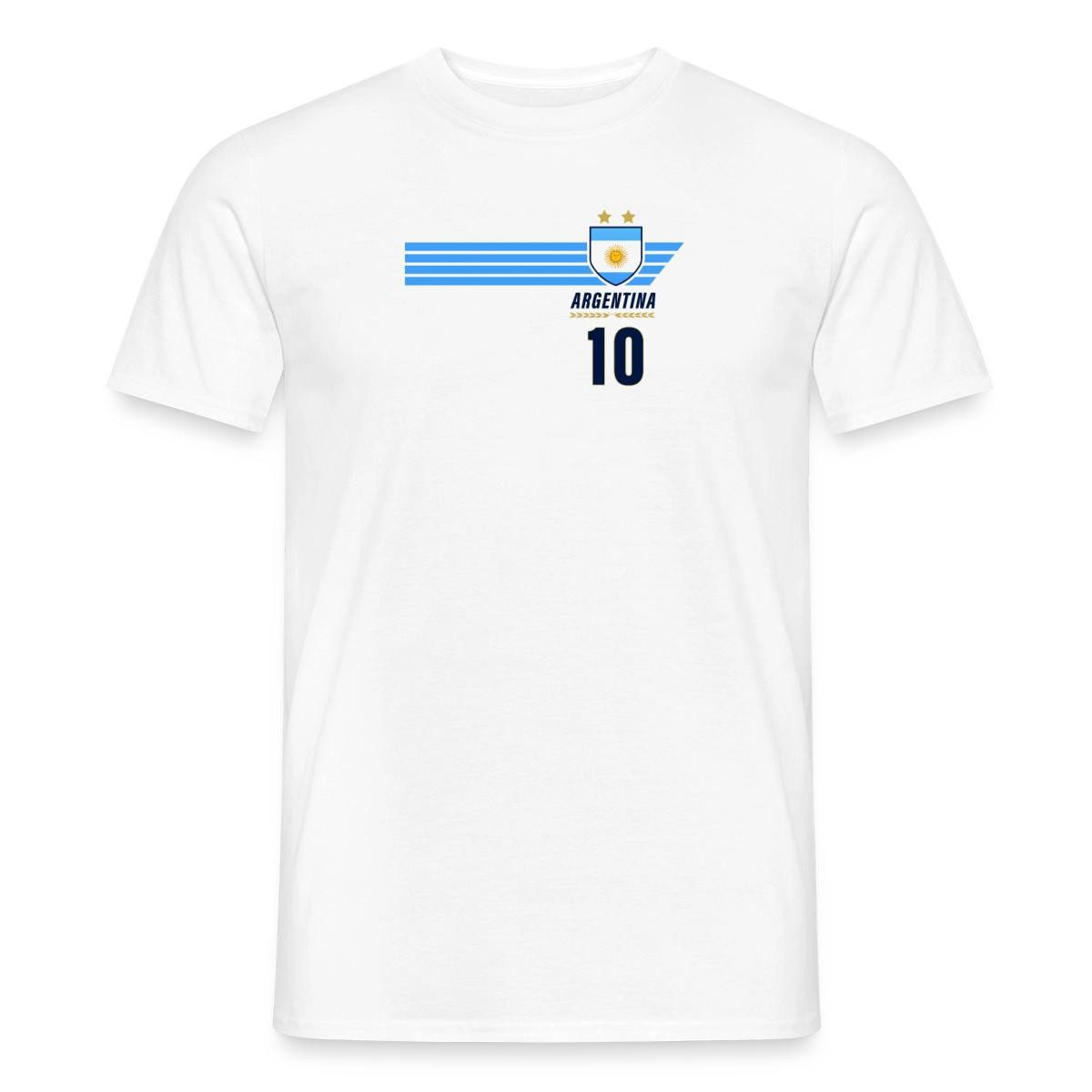 T-Shirt Argentinien Fußball Fanlook Nummer 10 Männer T-Shirt