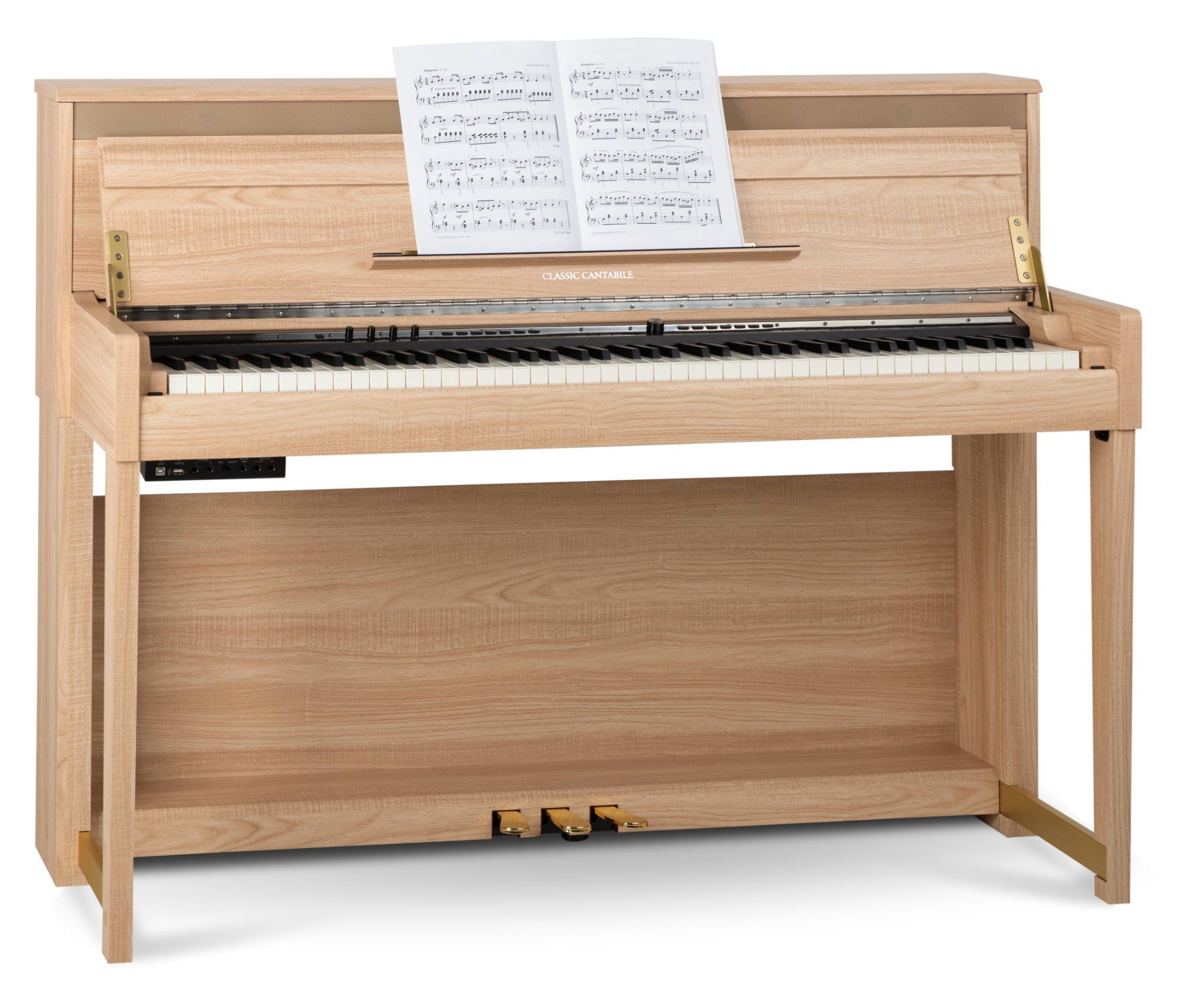 Classic Cantabile Digitalpiano UP-1 LA E-Piano Set - 88 gewichtete Tasten mit Graded Hammer-Tastatur (Spar-Set, inkl. Klavierbank, Kopfhörer & Schule), Klavier mit 40 Sounds und 256-fache Polyphonie