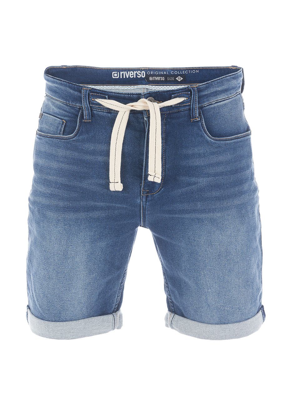 mit riverso Middle Shorts Stretch Regular (M48) Blue Fit Denim RIVPaul Herren Jeansshorts Bermudashorts