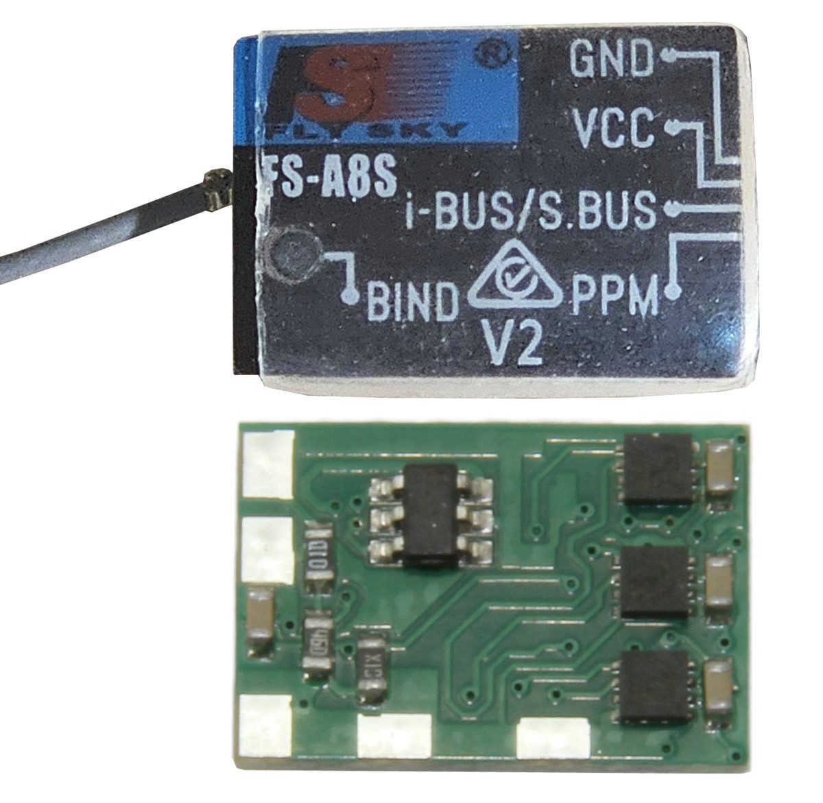 SOL-EXPERT group Modellbausatz Set FLYSKY Empfänger A8S mit RSL