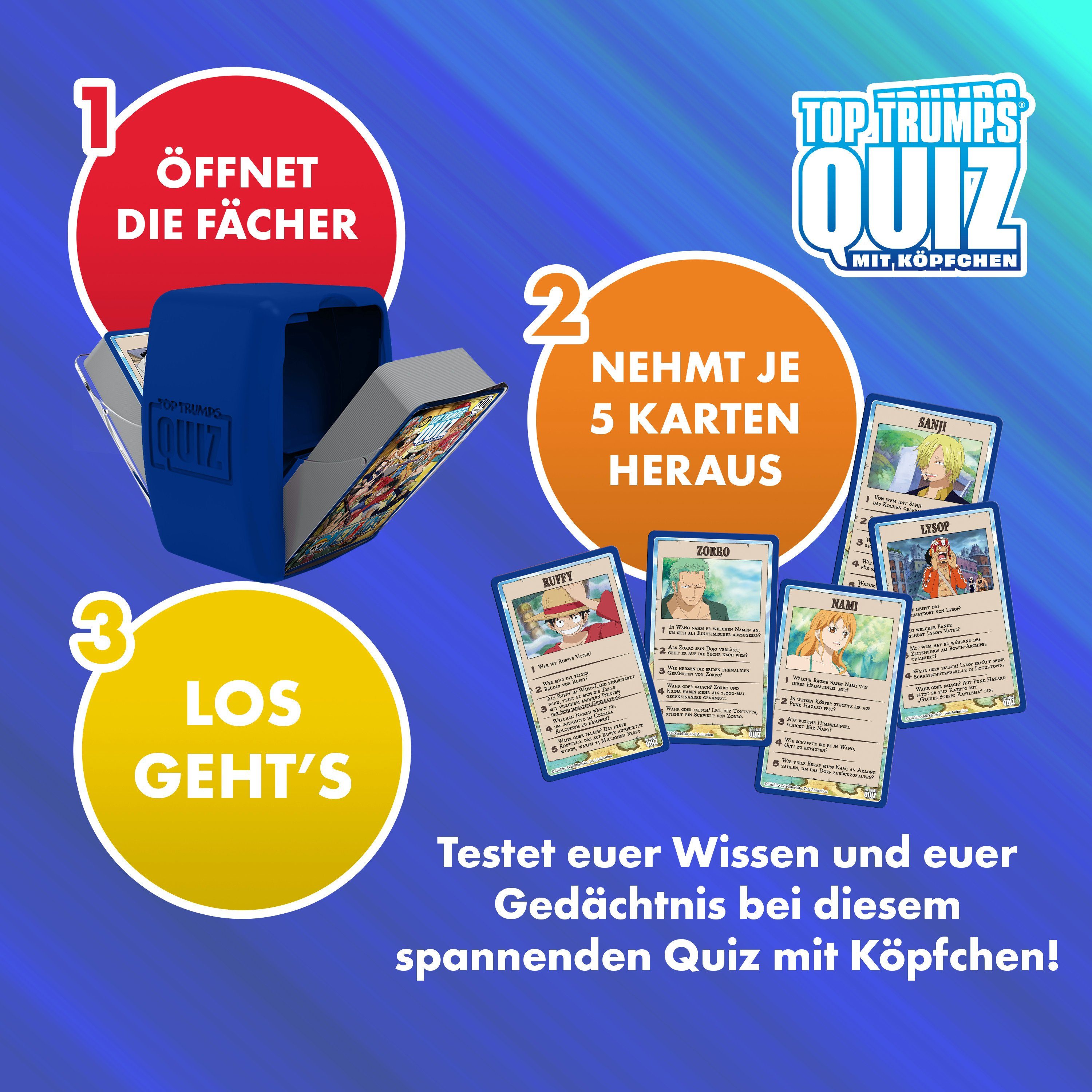 Winning Moves Spiel Top Trumps Quiz - One Piece, Wissenspiel