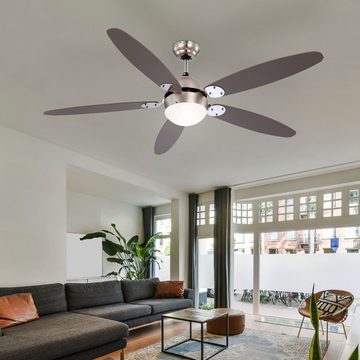 etc-shop Deckenventilator, Deckenventilator mit Zugschalter und LED Leuchtmittel 132 cm 3 Stufen