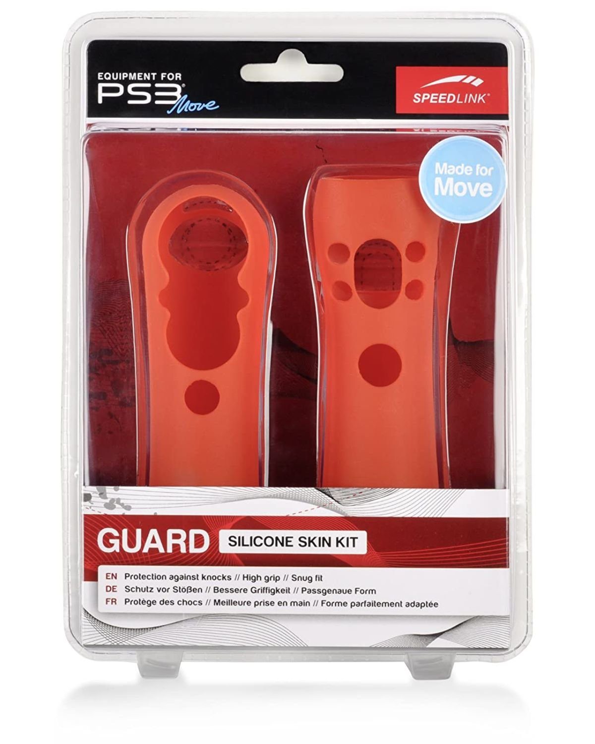 Speedlink Konsolen-Tasche Guard Kit Rot Set Silikon Skin Schutz-Hülle, Grip für Sony PS Move + Navigation Controller auch für PS VR PS3 PS4