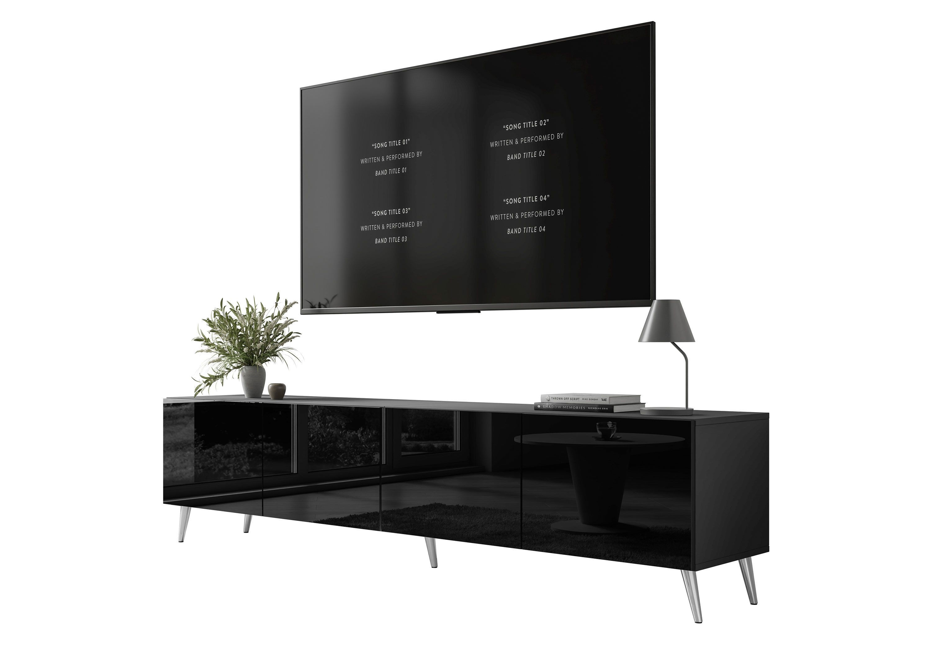 Lookway TV-Schrank AURA 200 Schwarz Hohglanz günstig online kaufen
