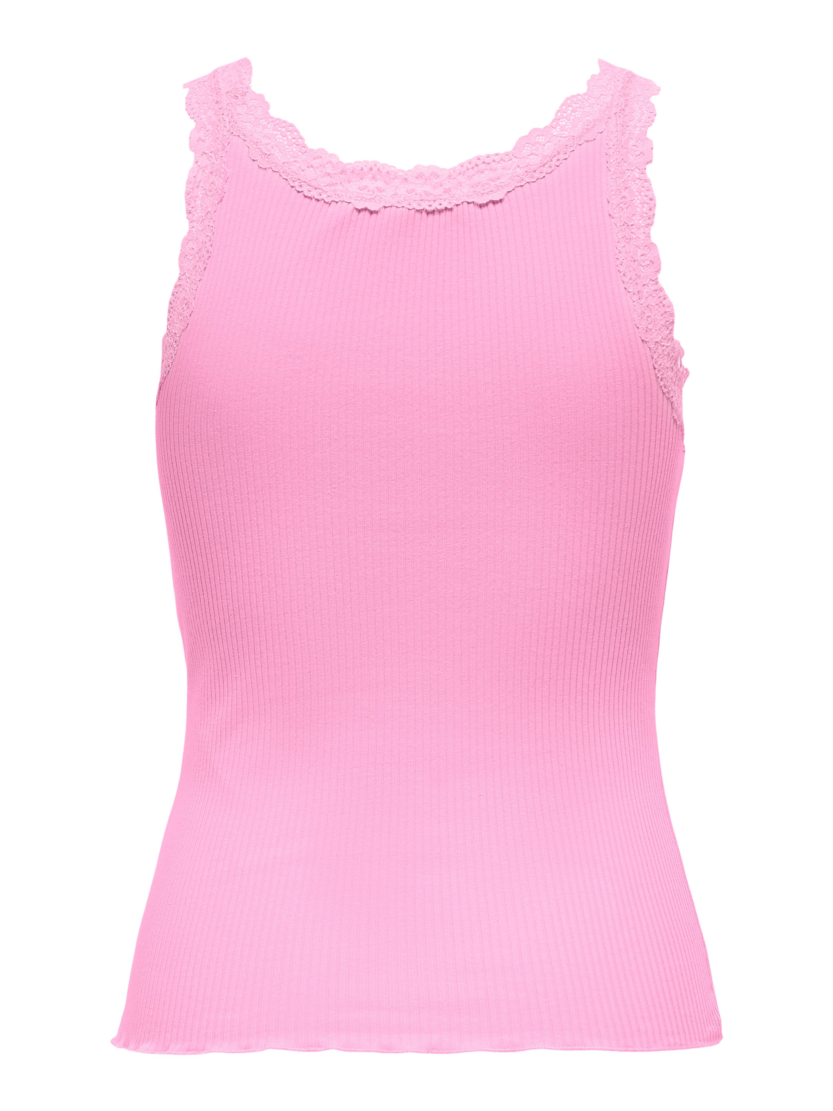 ONLY Tanktop ONLSARA – Tanktop mit Spitzendetail am Ausschnitt Baumwollmischung, regular fit
