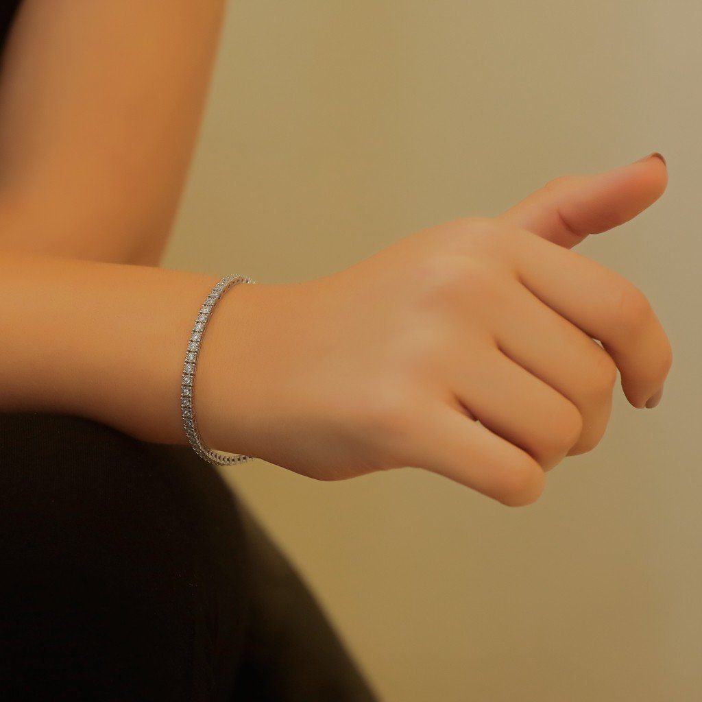 EinStein Diamant Tennisarmband Diamant Tennis Armband Weißgold