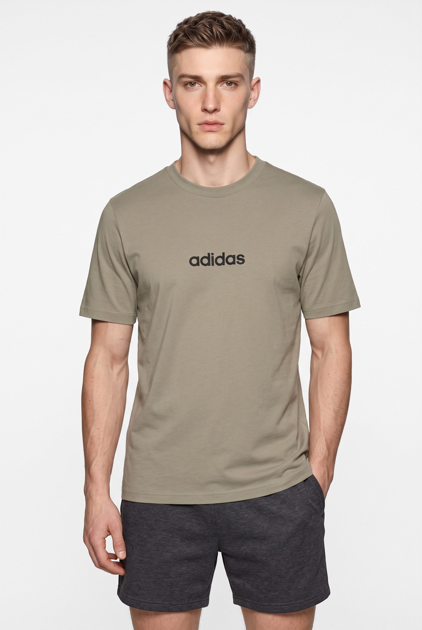 adidas Sportswear T-Shirt ESSENTIALS LINEAR SINGLE JERSEY überschnittene Schultern, Kurzarmdesign, aus Baumwolljersey