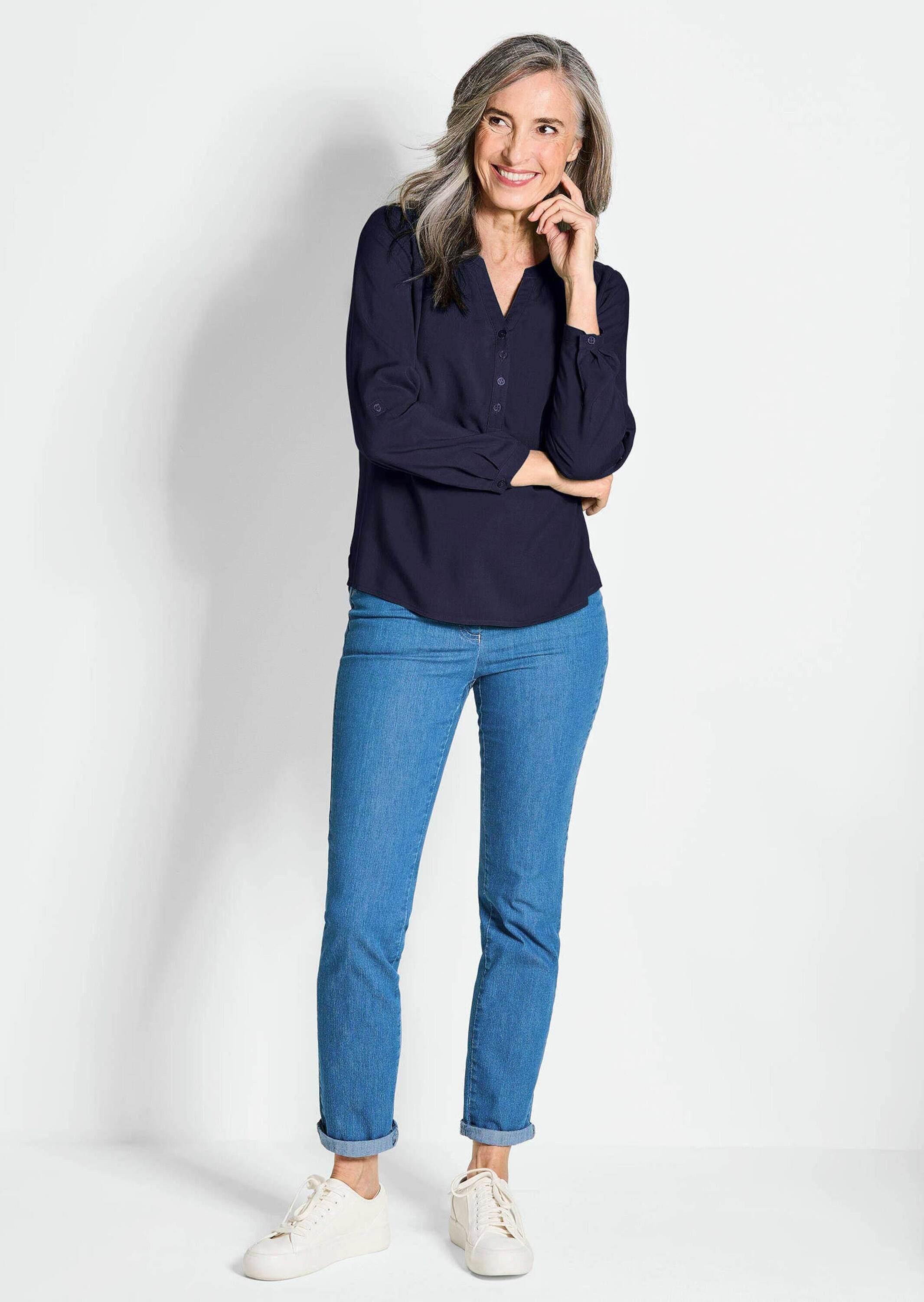 GOLDNER Schlupfbluse Elegante Viskosebluse mit V-Ausschnitt Luftige Bluse m günstig online kaufen