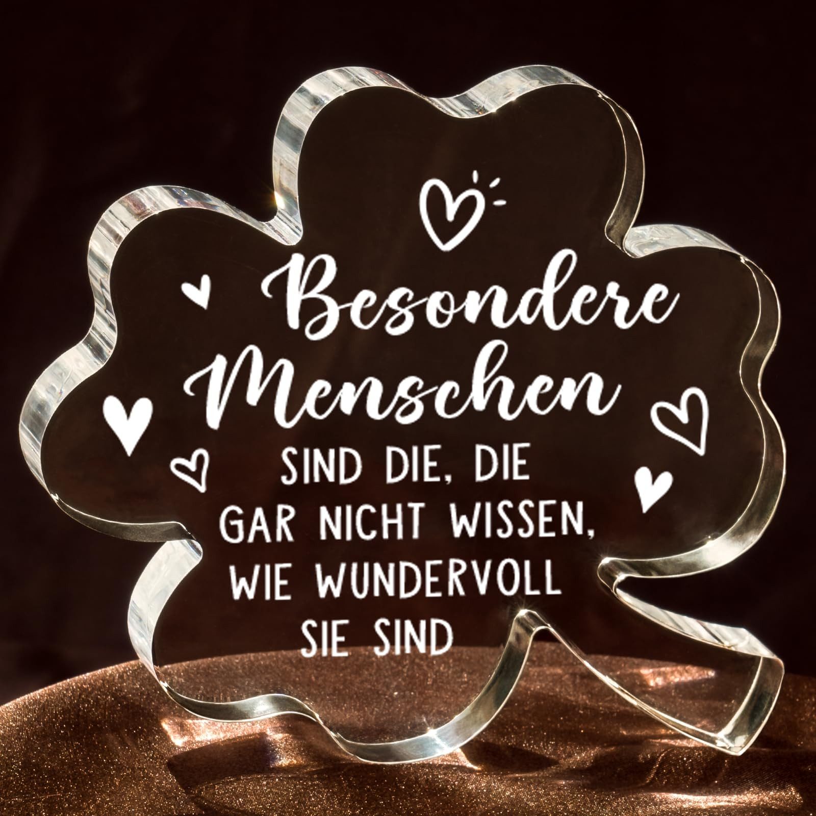 FOUORTUNATE-BEE Dekoobjekt Acryl Deko Geschenk für Frauen – Weihnachts- & Geburtstagsidee, Inspirierende Acryl Dekoration für Freundin, Schwester & Kollegin