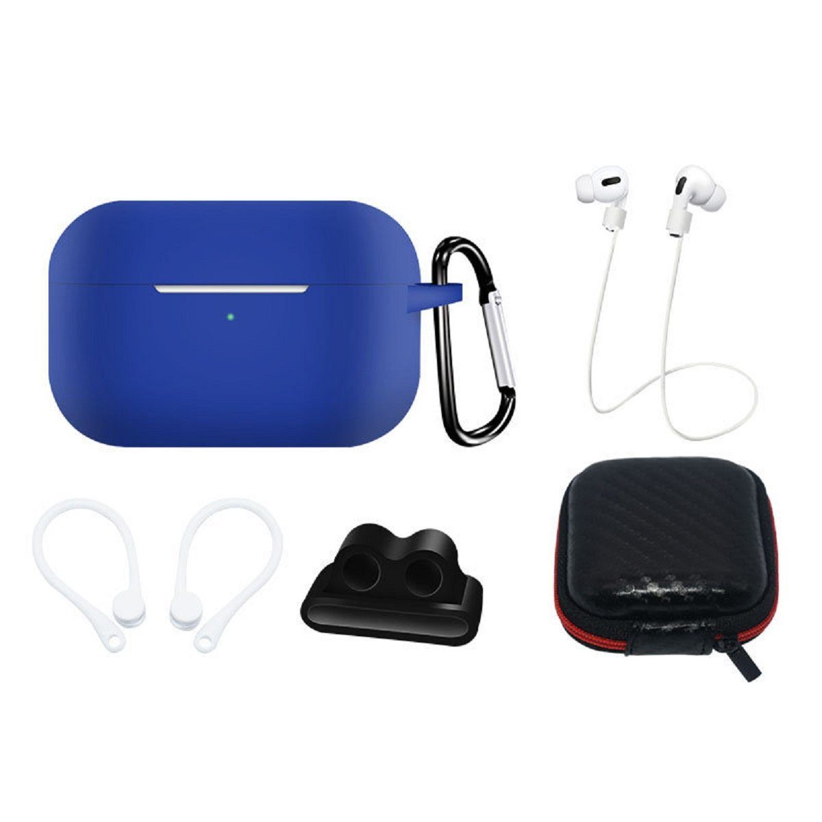 cofi1453 Kopfhörer-Schutzhülle Silikonhüllen-Set für AirPods Pro 2 / AirPods Pro 1 + Hülle