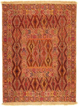 Wollteppich Kelim - Oriental - 168 x 132 cm - mehrfarbig, morgenland, rechteckig, Höhe: 4 mm, Wohnzimmer, Einzelstück