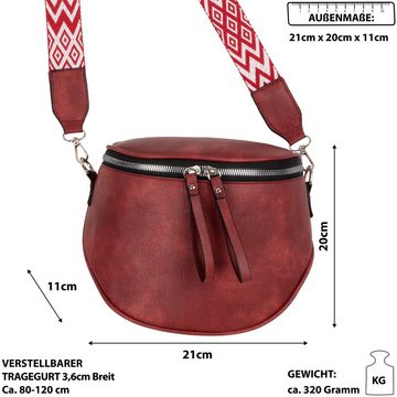 EAAKIE Gürteltasche Bauchtasche Umhängetasche Crossbody-Bag Hüfttasche Kunstleder Italy-De, als Schultertasche, CrossOver, Umhängetasche tragbar