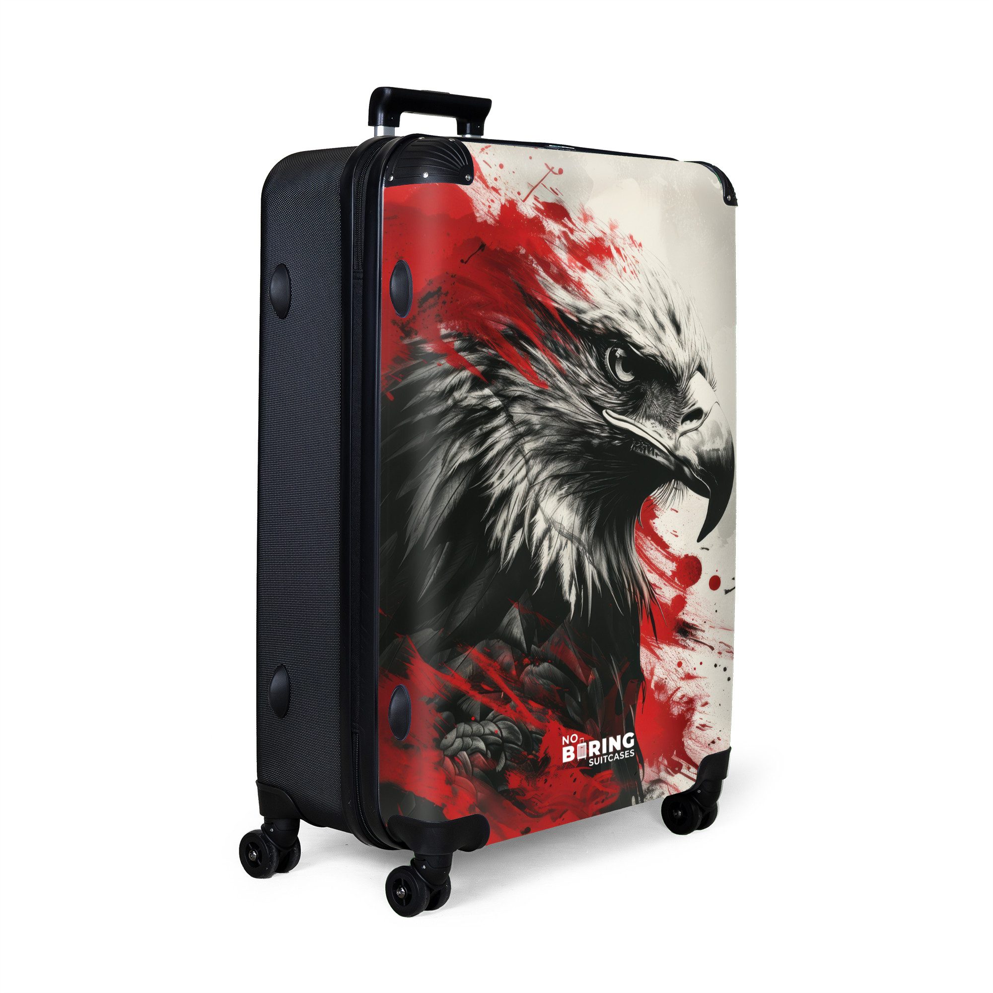 NoBoringSuitcases.com© Hartschalen-Trolley Schwarzer und weißer Adler günstig online kaufen