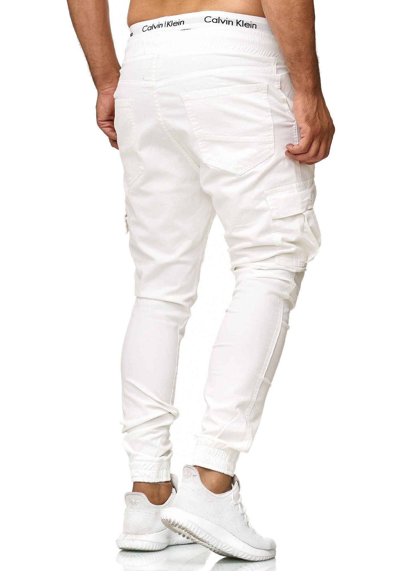 1039 OneRedox Streetwear, Freizeit Cargohose Business Weiss 1-tlg) Straight-Jeans (Chino Casual