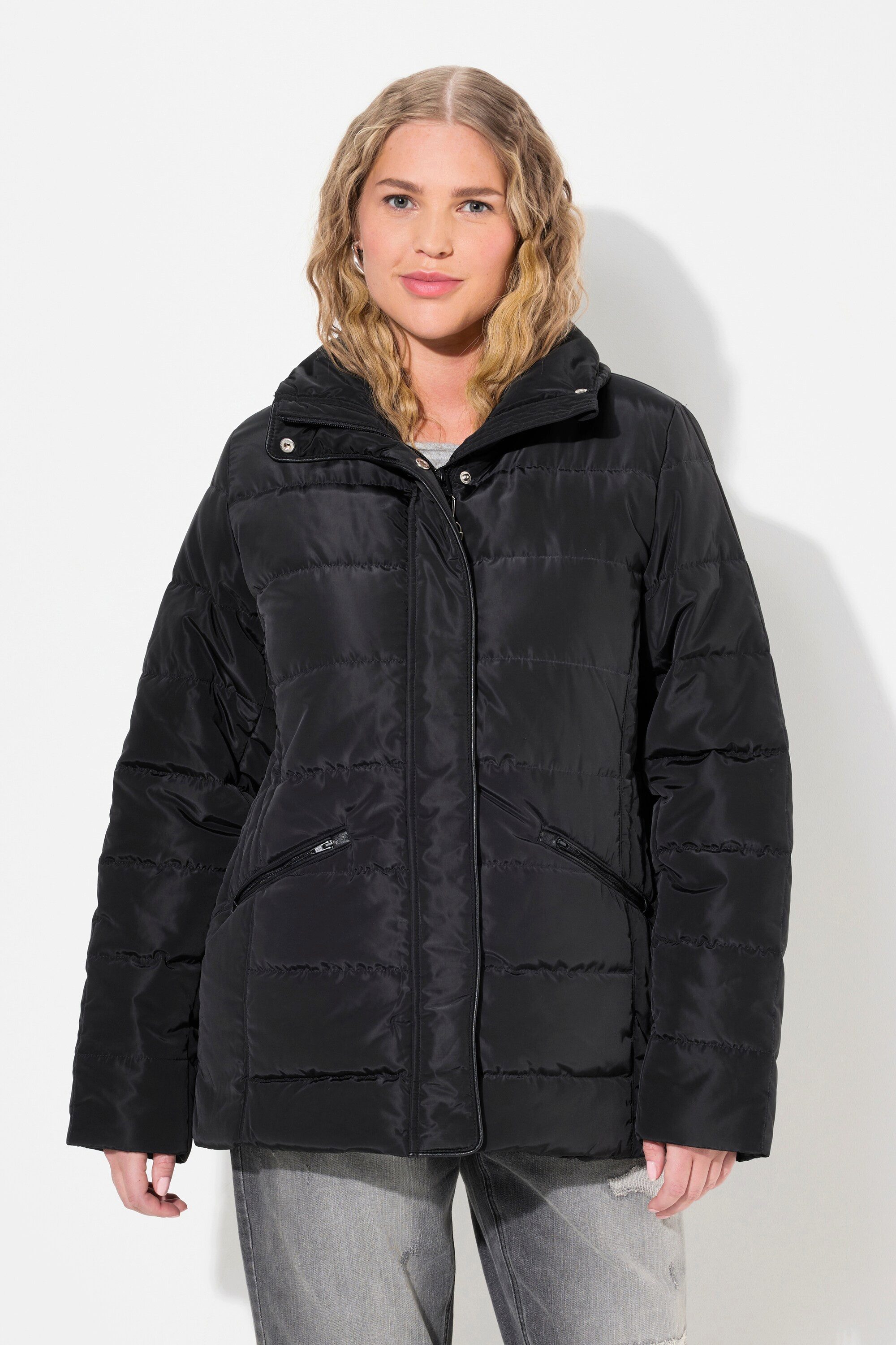 Ulla Popken Steppjacke Steppjacke mit leichter Wattierung Stehkragen