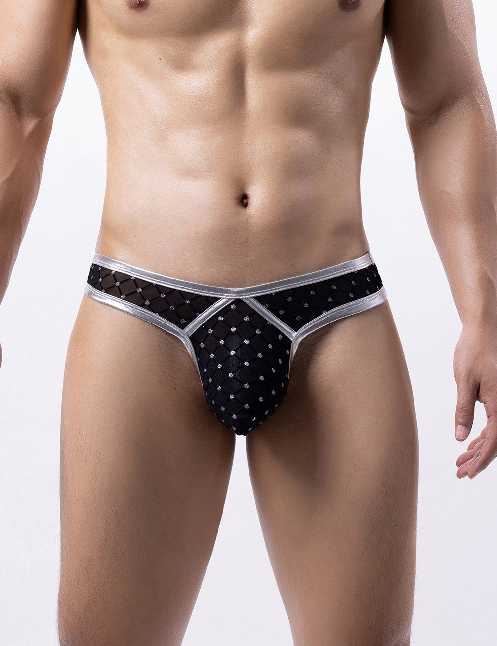 Lau-Fashion Tanga Männer Transparenter Netz String Fishnet Micro Unterwäsche Gay M/L