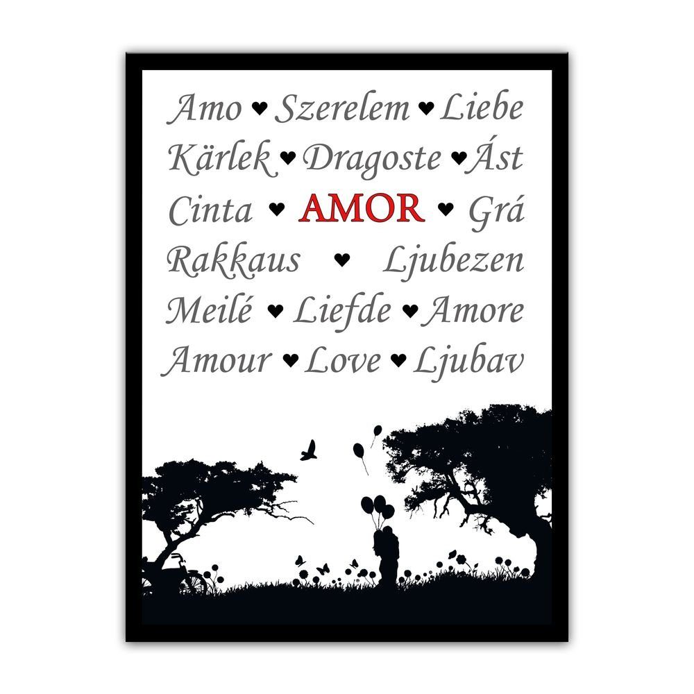 Bilderdepot24 Leinwandbild, Leinwandbild mit Spruch Amor online