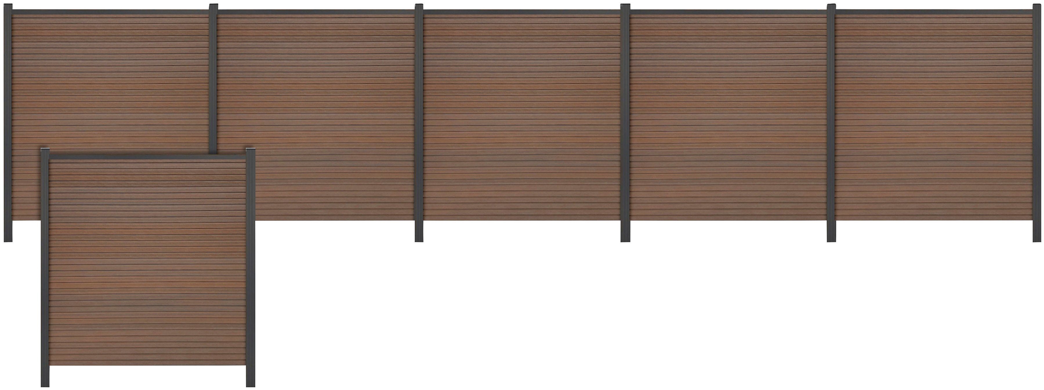 Tetzner & Jentzsch Sichtschutzelement WARREN 4, (Set), pflegeleicht, coextrudierte Oberfläche, Design-Oberfläche