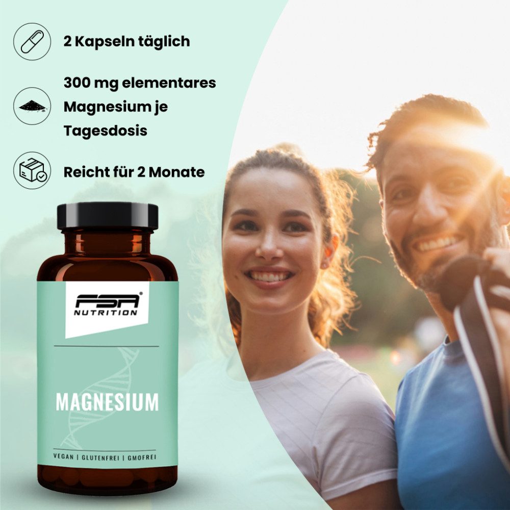 FSA NUTRITION Set Magnesium Bisglycinat 120 Kapseln & Zink Bisglycinat 365 Tabletten Kapseln und Tabletten