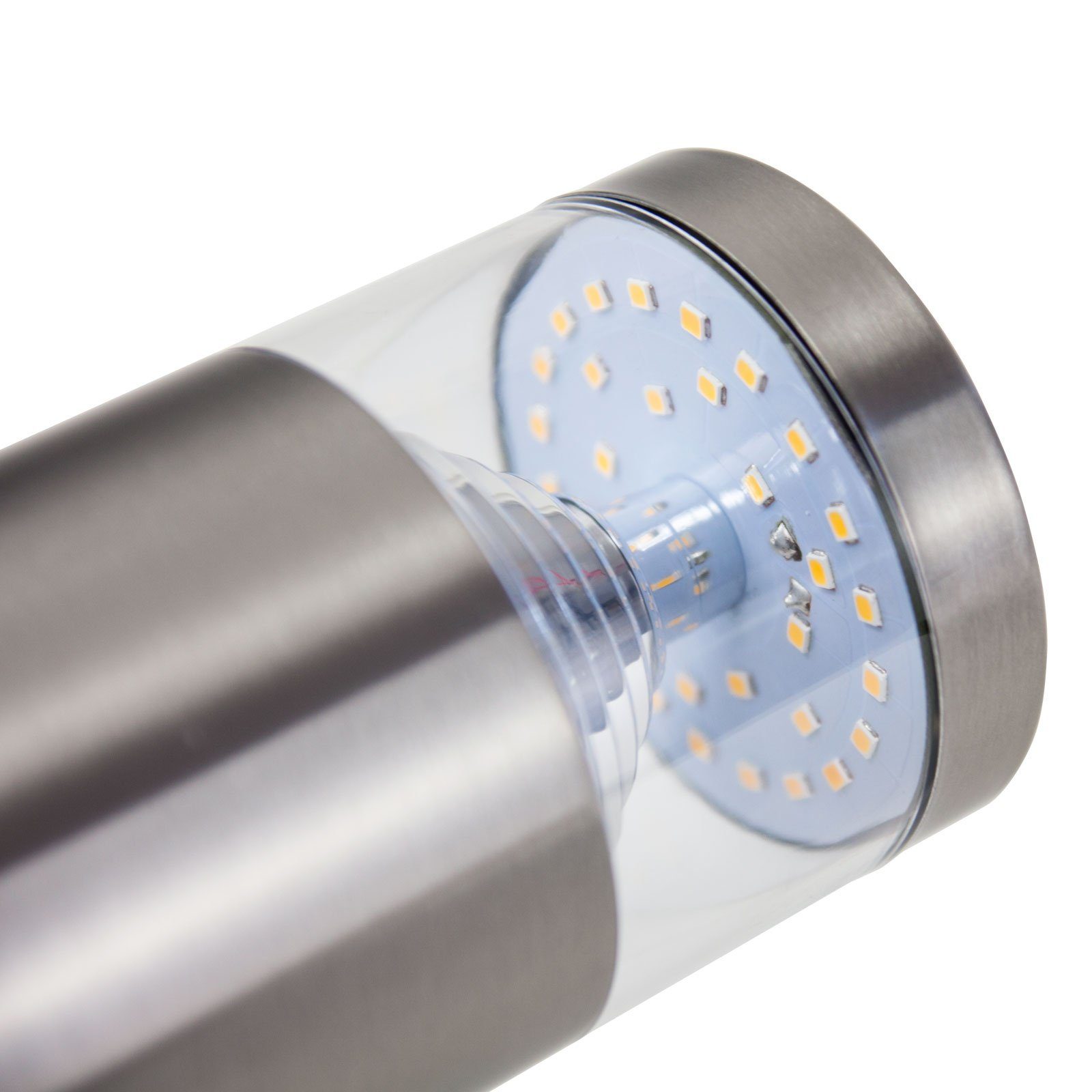 integrierten Wandlampe mit integriert, Leuchtmittel, LED LED Edelstahl 108WB Wandleuchte Wandleuchte fest Kaltweiß, Grafner