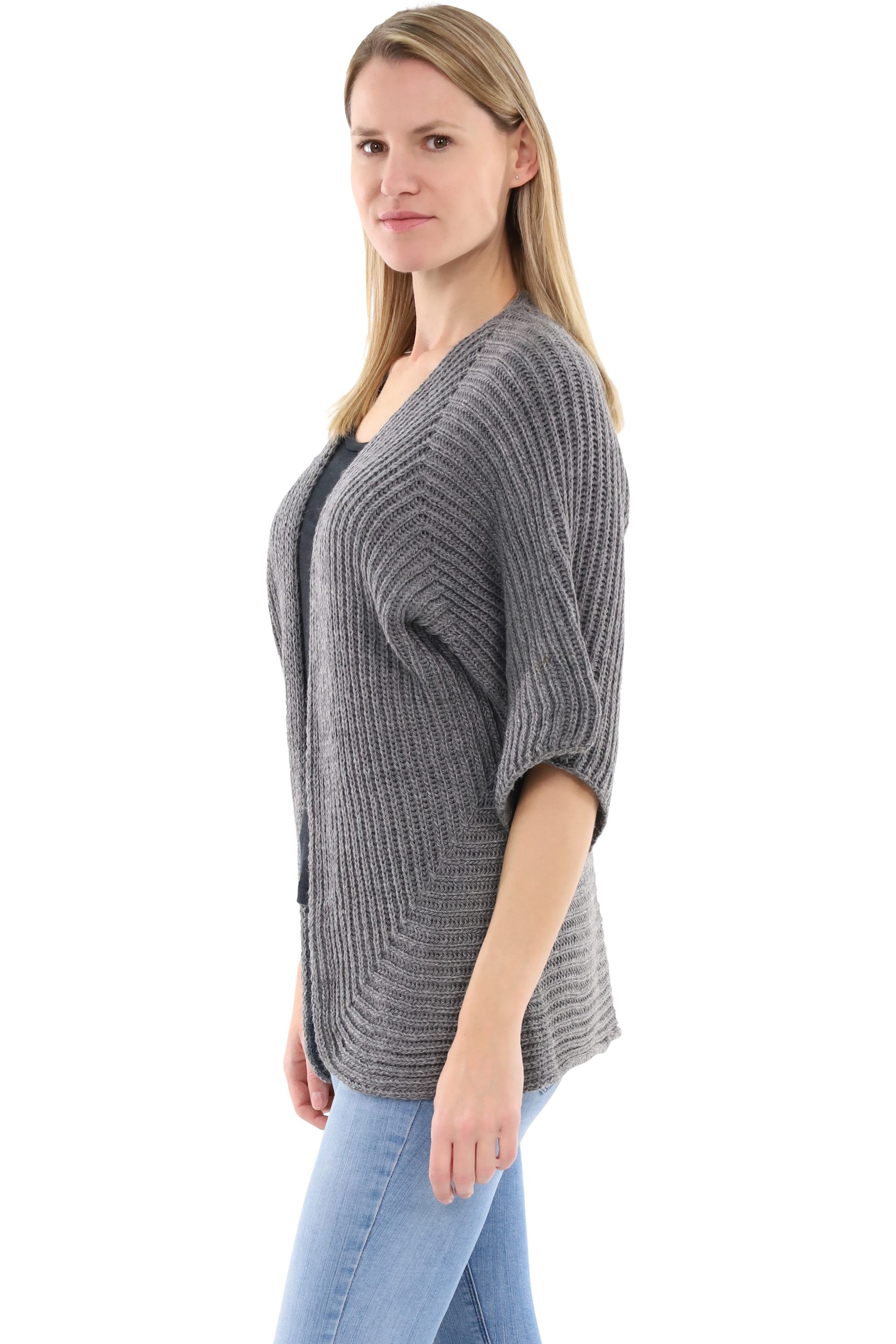 malito more than fashion Cardigan malito Damen Strickjacke, schicker Cardigan, moderne Wolljacke, offene Strick Jacke Einheitsgröße