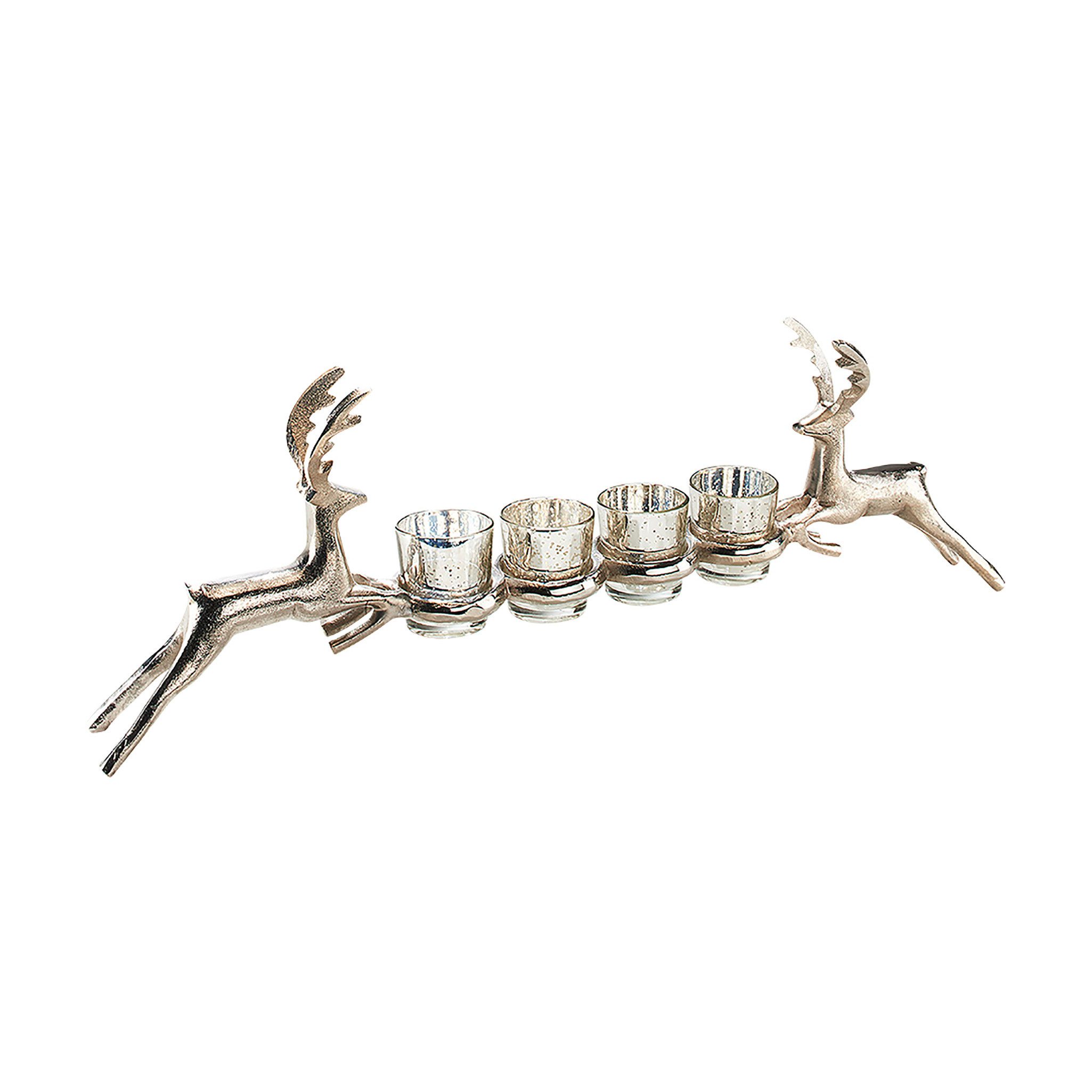 Kobolo Kerzenhalter Teelichthalter RENTIERE Metall für 4 Teelichter, Weihna günstig online kaufen