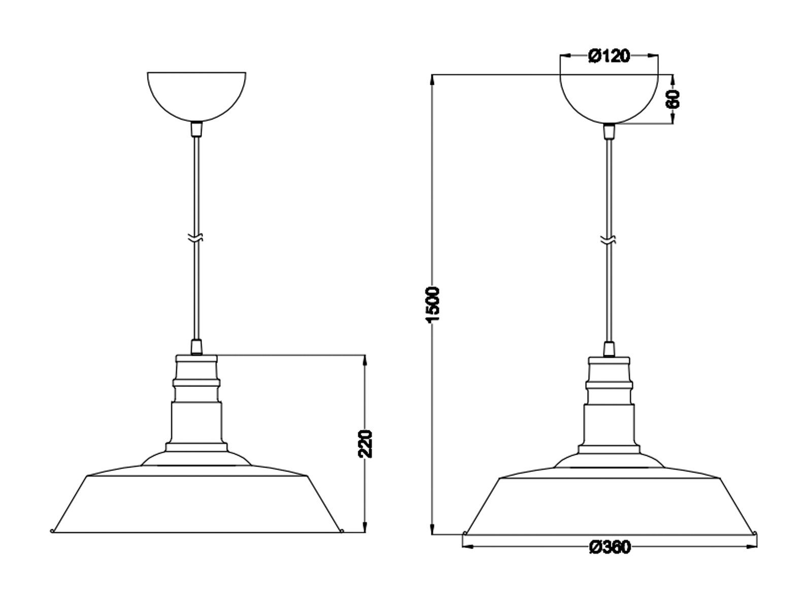Reality Leuchten LED Pendelleuchte, LED wechselbar, Warmweiß, Fabrik-lampe im Industrie-design hängend über-n Esstisch Weiß, Ø36cm