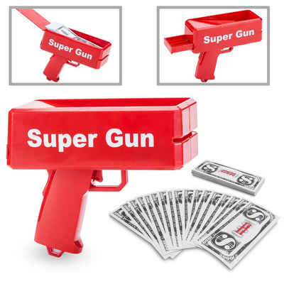 Goods+Gadgets Spielgeld Super Money Gun, Spielzeug Geld Pistole Party Revolver