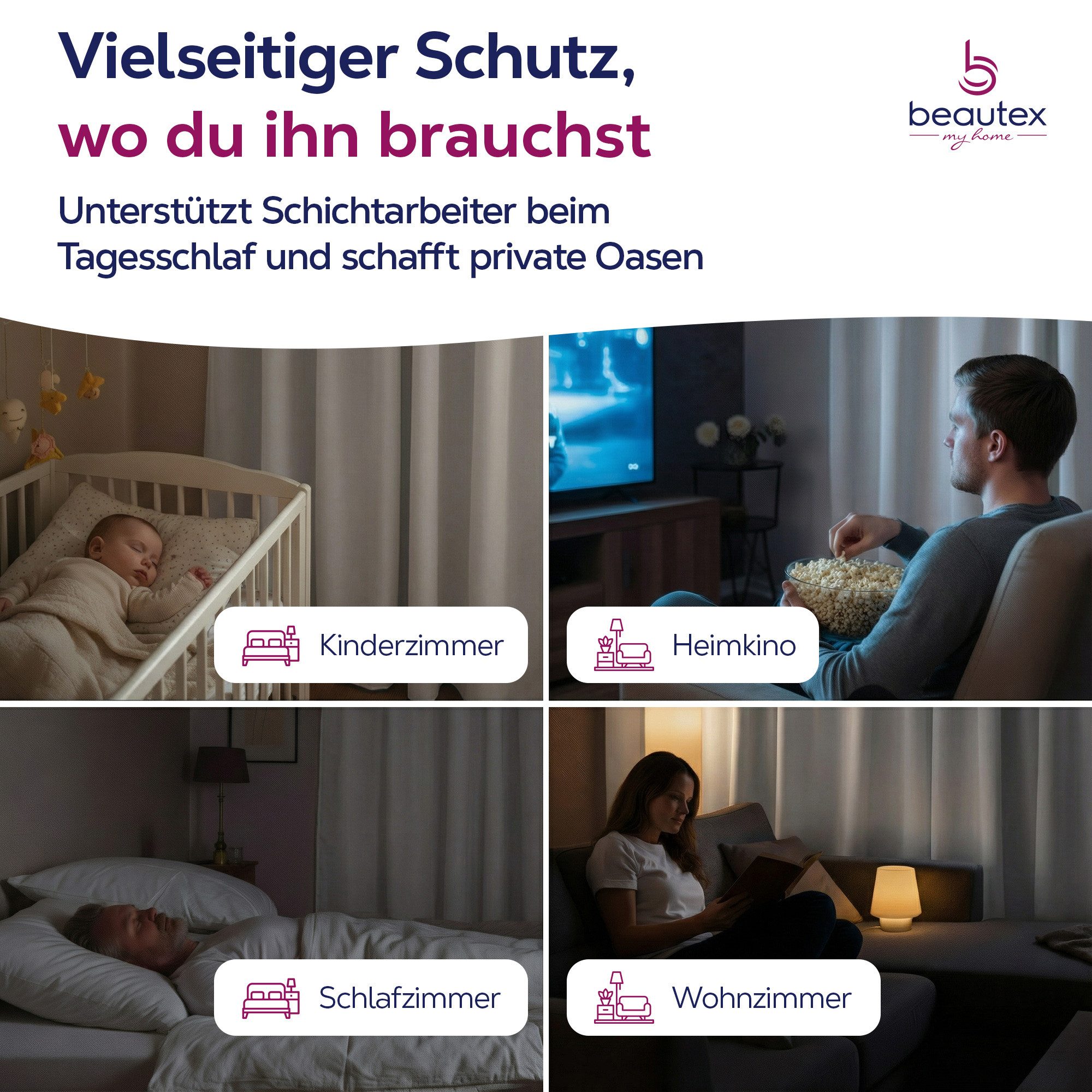 Beautex Verdunkelungsvorhang mit Ösen Vorhang, Gardine blickdicht abdunkelnd (1 St), Ösen, verdunkelnd, Blackout, blickdicht, waschbar, Ösenaufhängung, Farbwahl – Bild 4 von 5