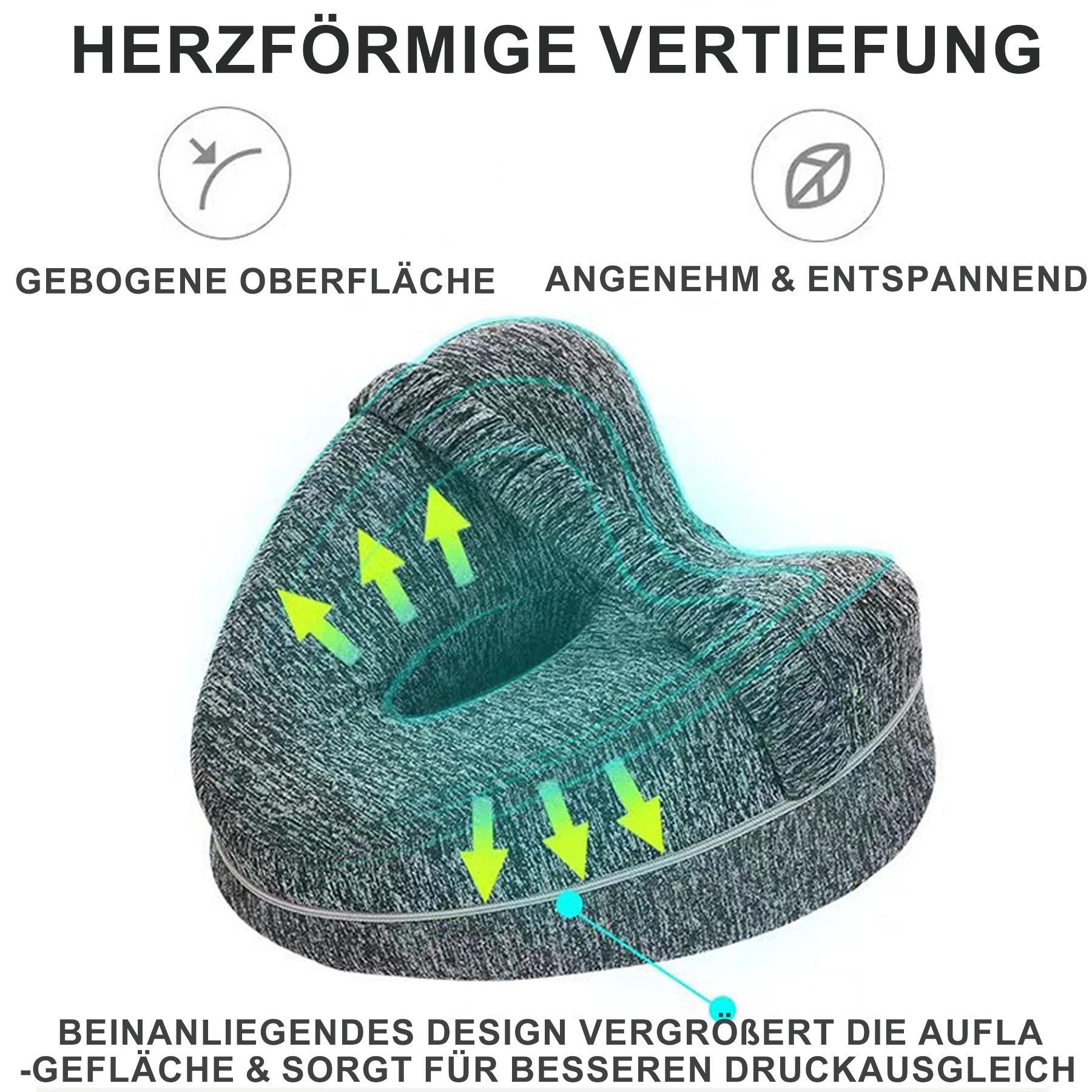 Keyura Balancekissen Kniekissen für Seitenschläfer,2 Stück Ergonomisches Lagerungskissen, Memory-Schaum für Rücken-/Hüft-/Gelenk- und Ischiasschmerzlinderung