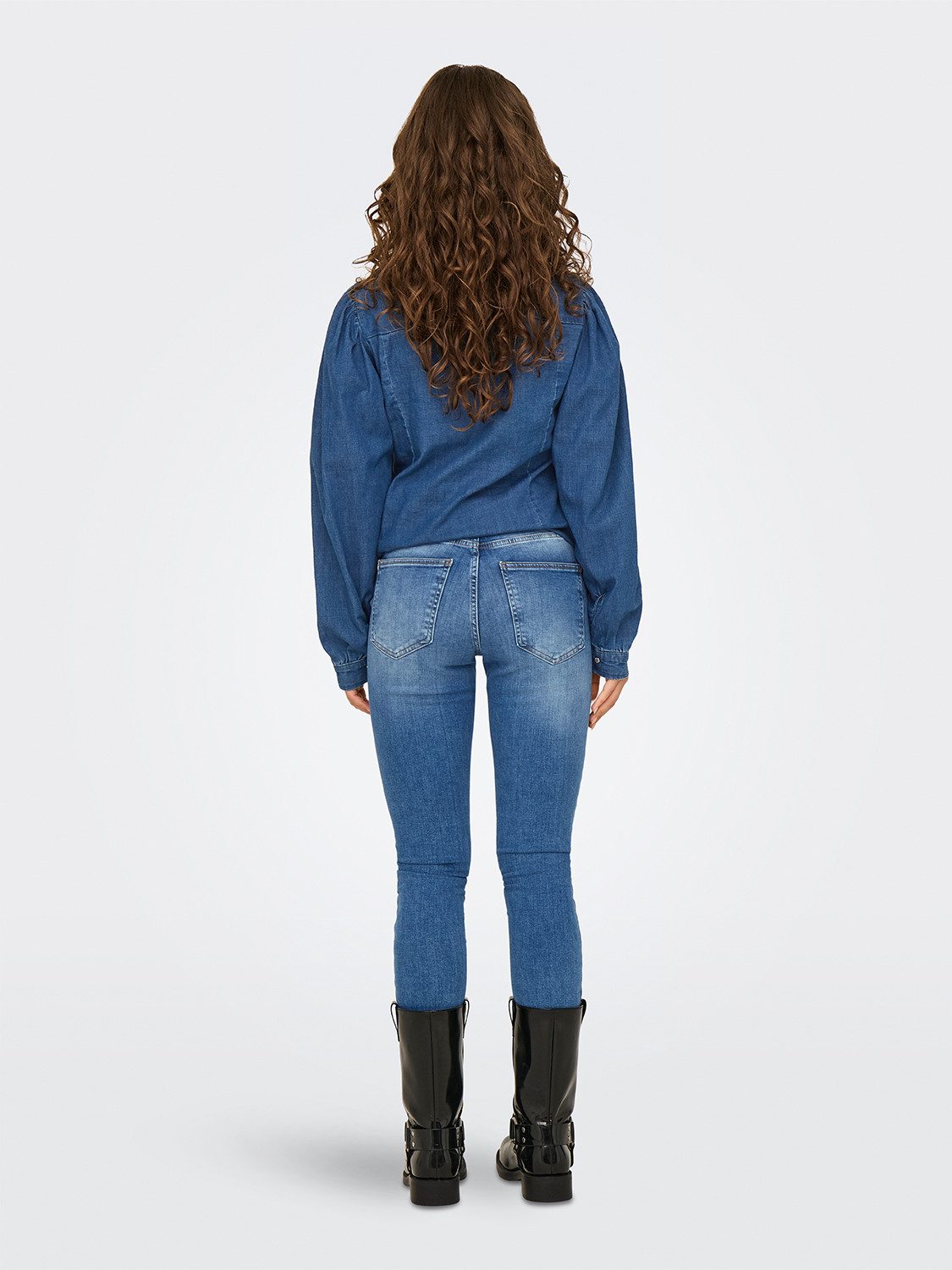 ONLY Skinny-fit-Jeans Jeans Skinny Fit hohe Taille Reißverschluss Gürtelschlaufen ONLFOREVER ICON HW SK LAK DNM REA474NOOS